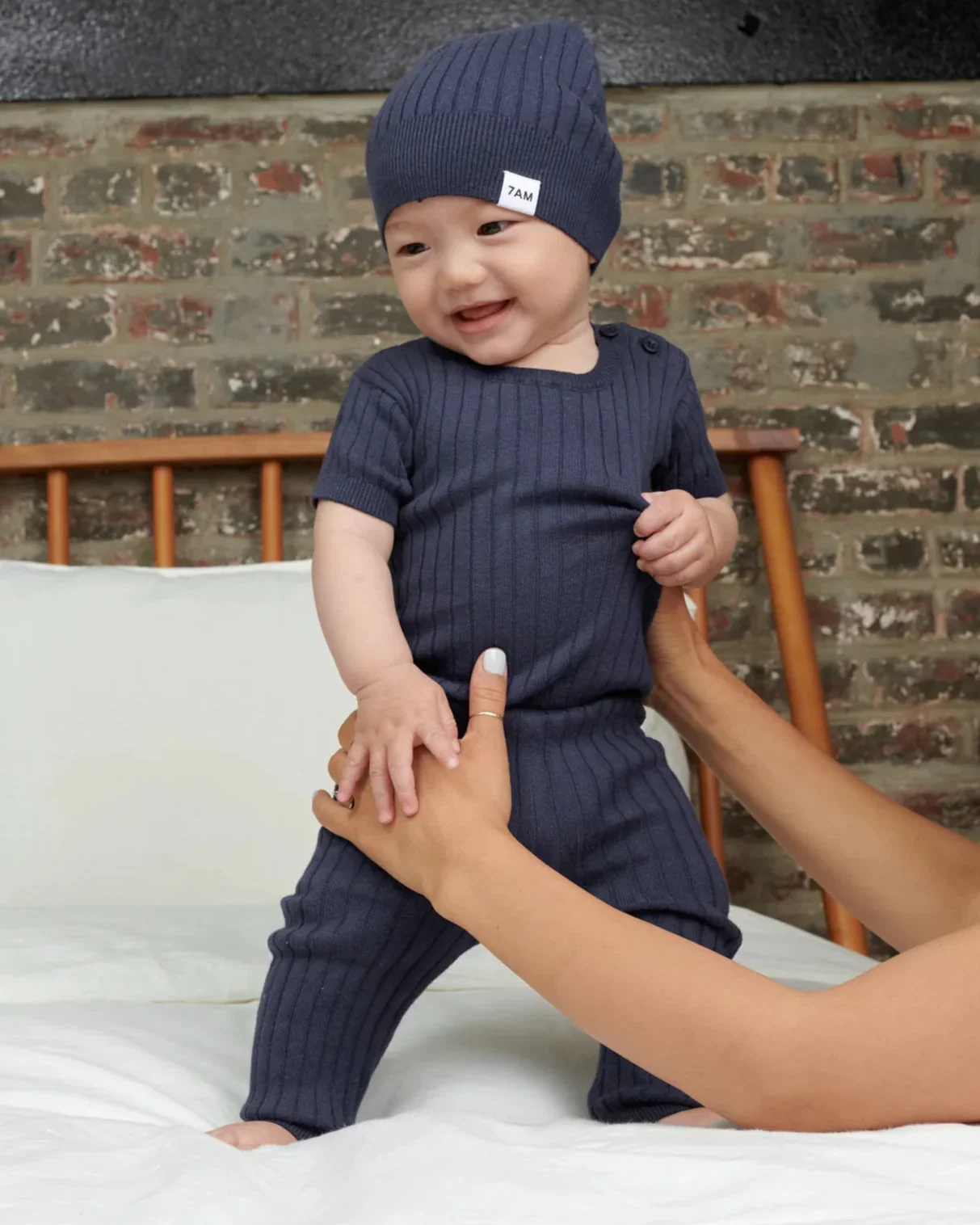 Cotton Tee - Ribbed | Navy - Image 5