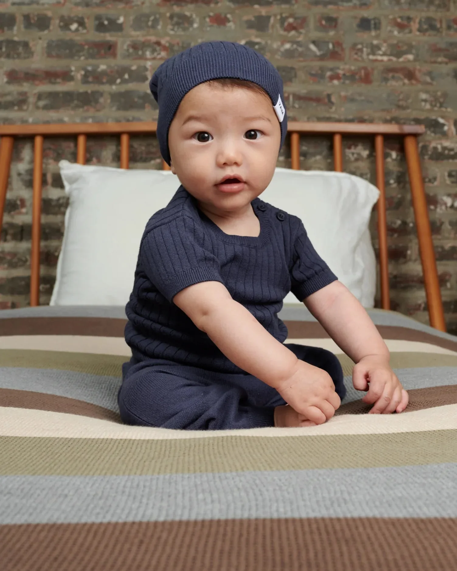 Cotton Tee - Ribbed | Navy - Image 6