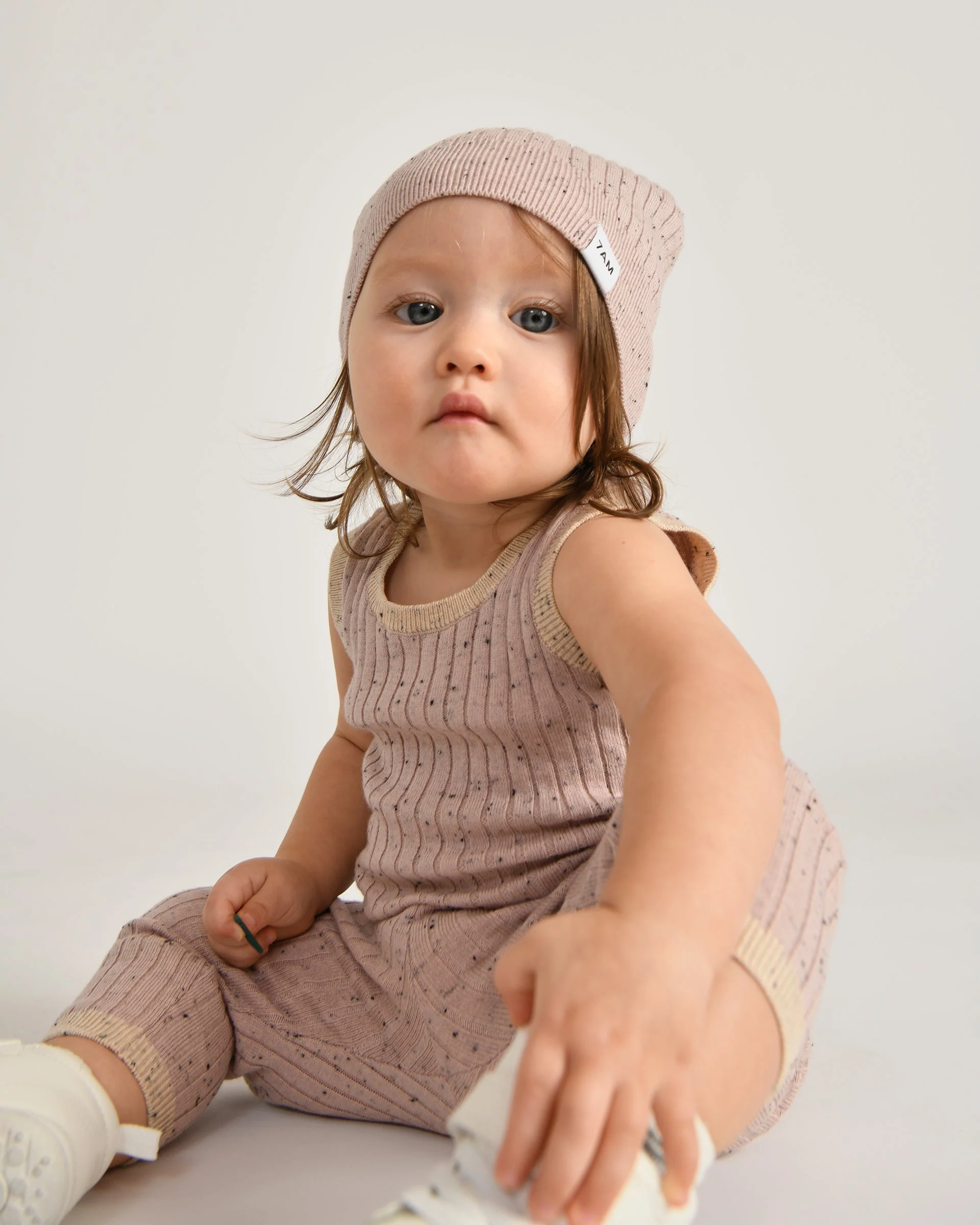 Cotton Beanie - Ribbed | Ash Rose - Image 4