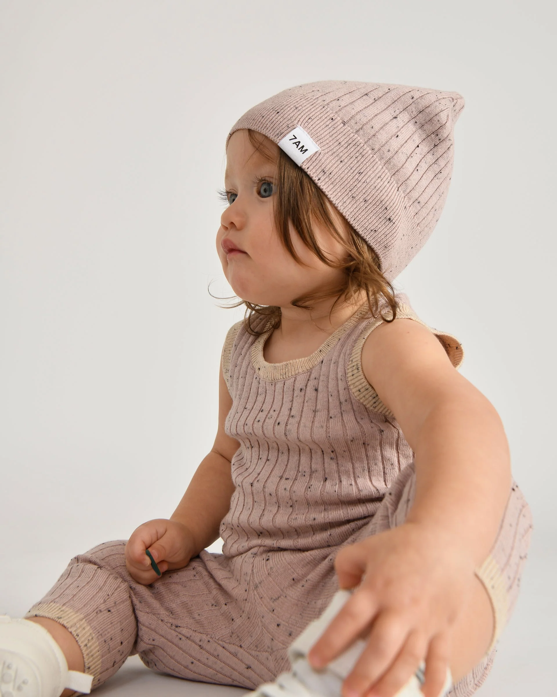 Cotton Beanie - Ribbed | Ash Rose - Image 6