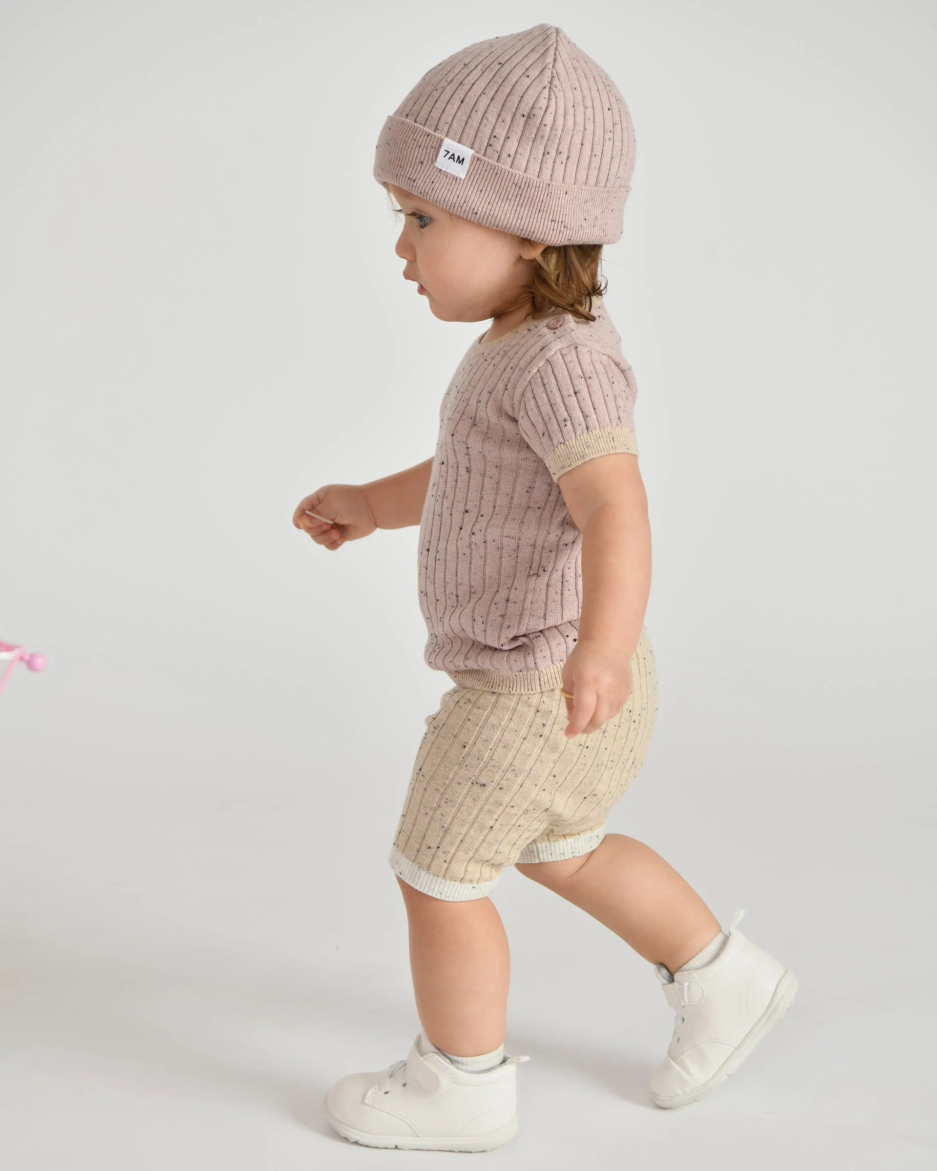 Cotton Beanie - Ribbed | Ash Rose - Image 7