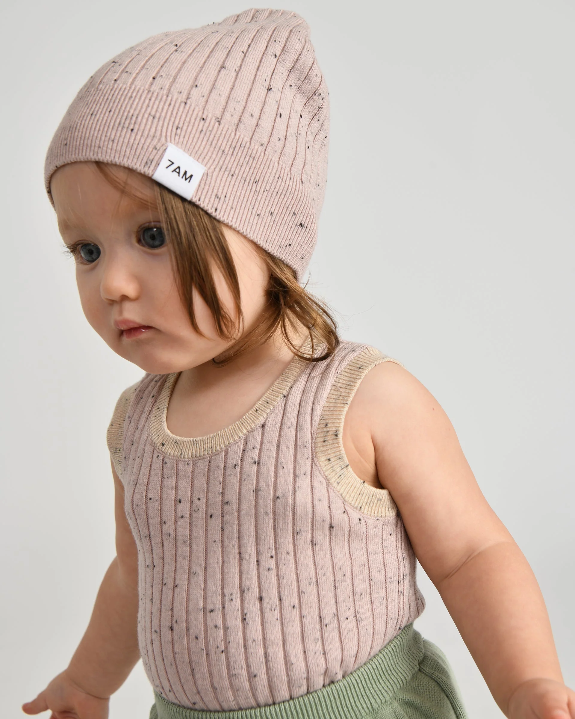 Cotton Beanie - Ribbed | Ash Rose - Image 8