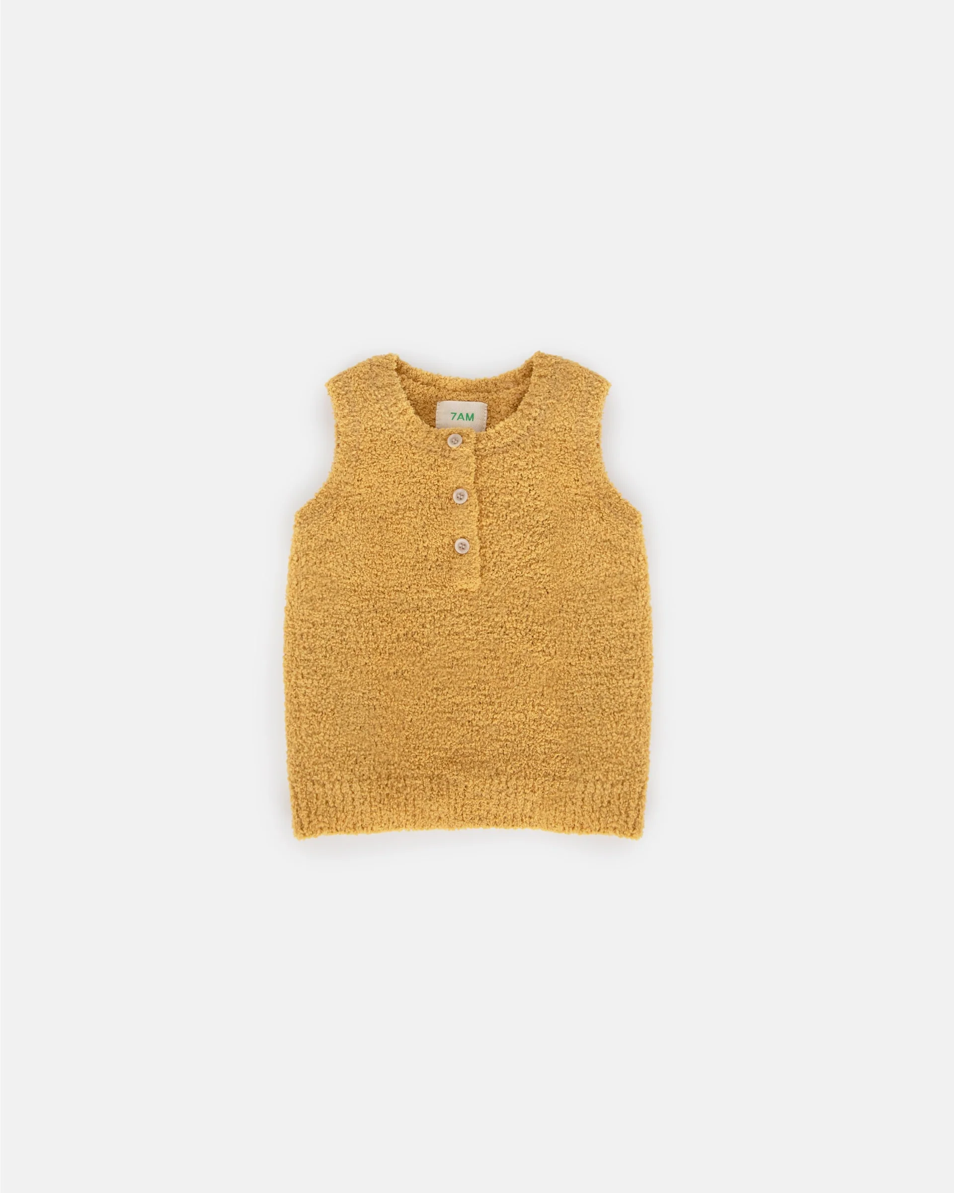 Sleeveless Henley - Fuzzy | Amber