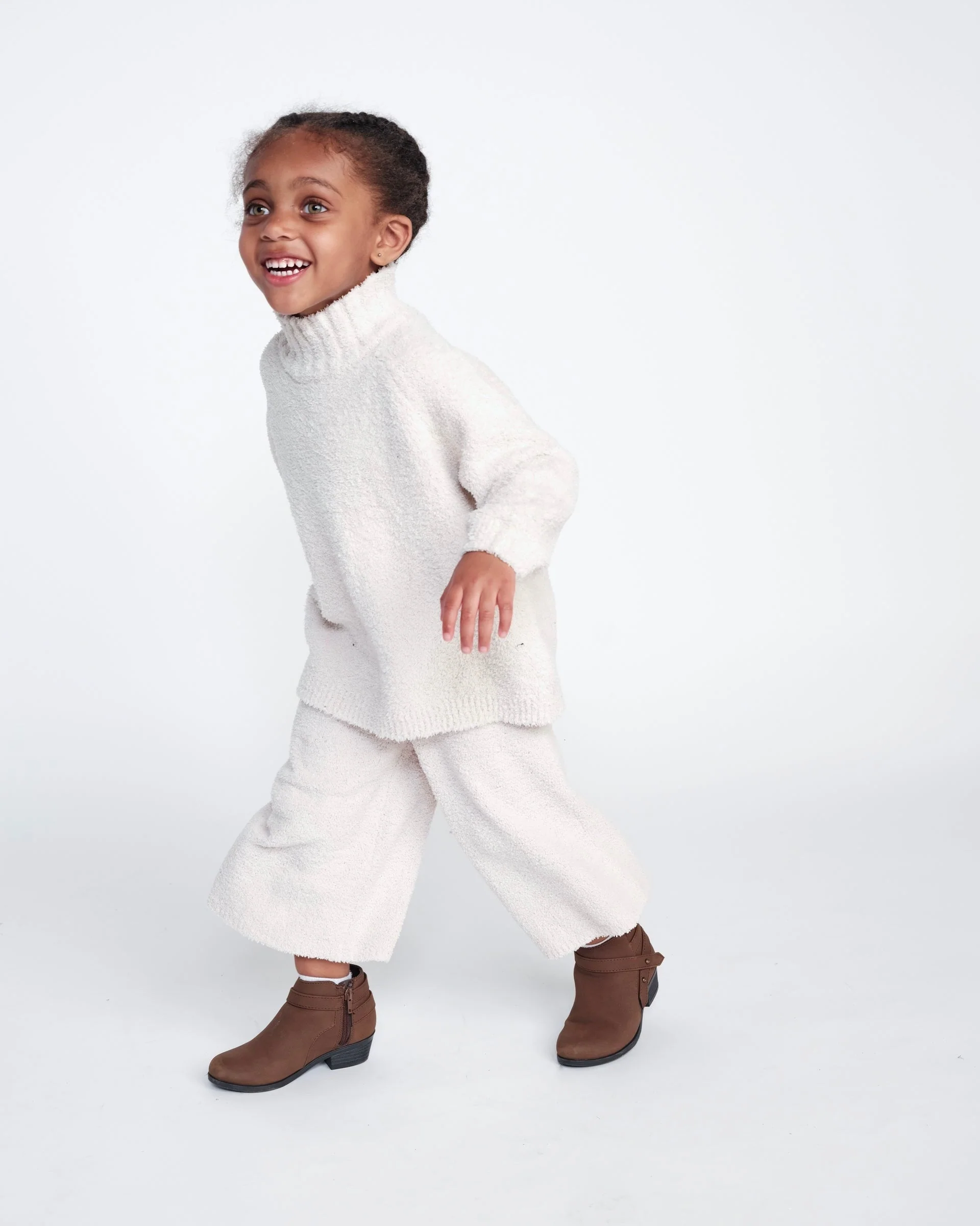 Boxy Mock Neck Sweater - Fuzzy | Ecru - Image 15
