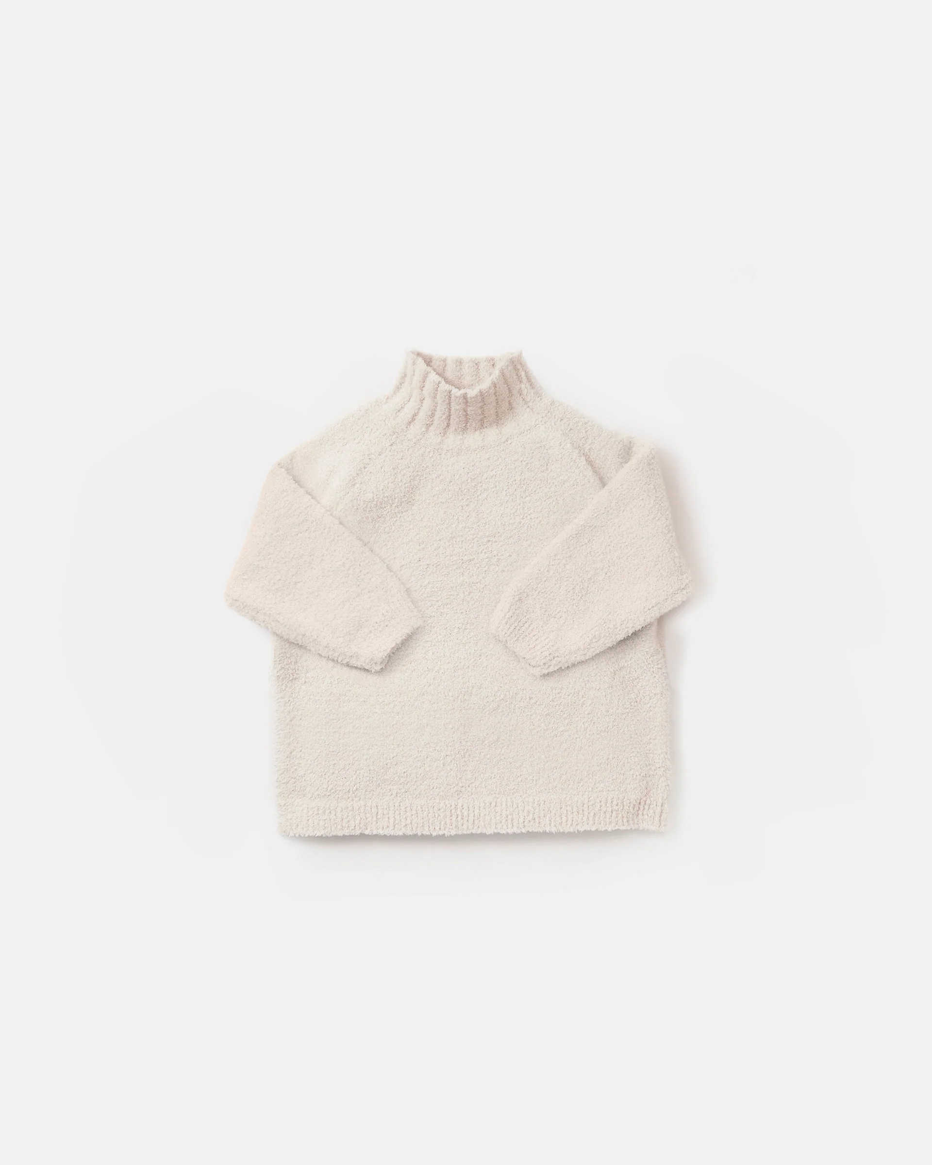 Boxy Mock Neck Sweater - Fuzzy | Ecru - Image 5