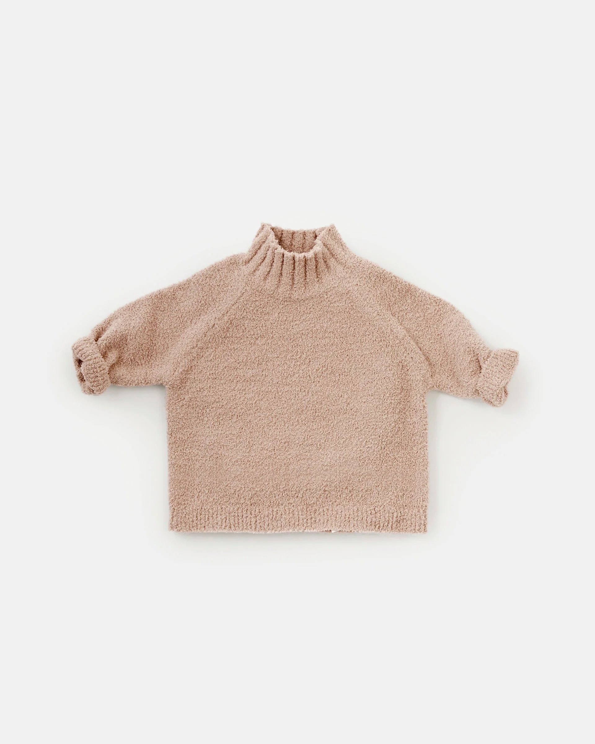 Boxy Mock Neck Sweater - Fuzzy | Pecan - Image 3