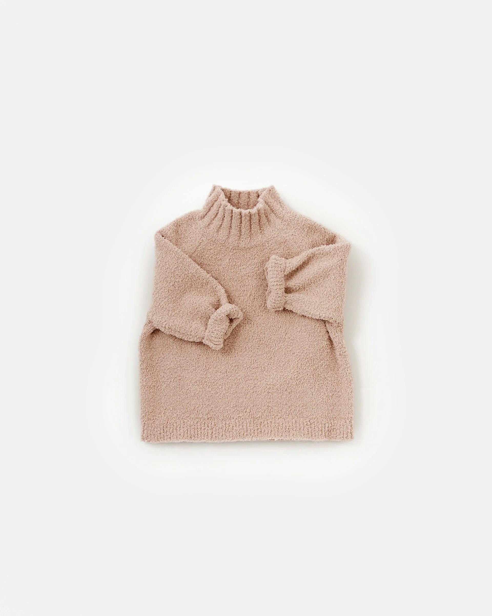 Boxy Mock Neck Sweater - Fuzzy | Pecan - Image 4