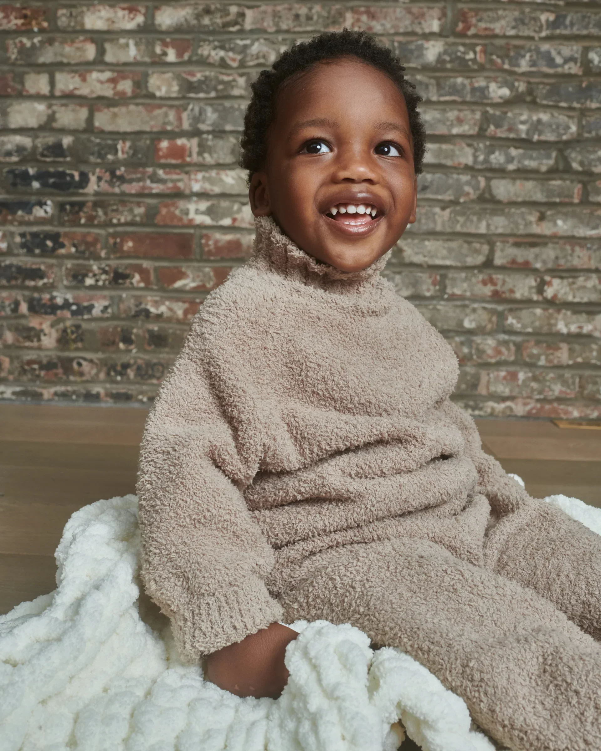 Boxy Mock Neck Sweater - Fuzzy | Taupe - Image 3