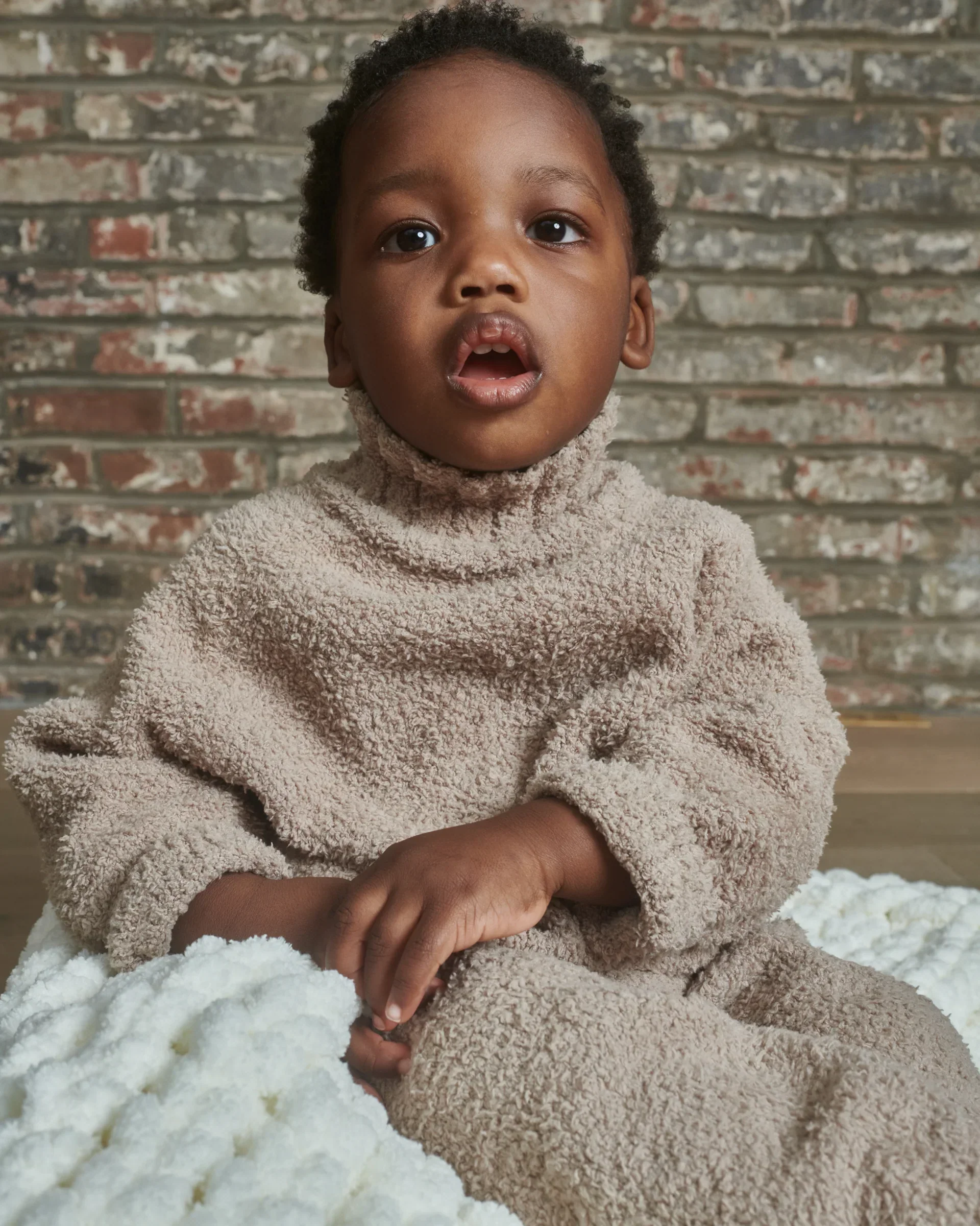 Boxy Mock Neck Sweater - Fuzzy | Taupe - Image 4