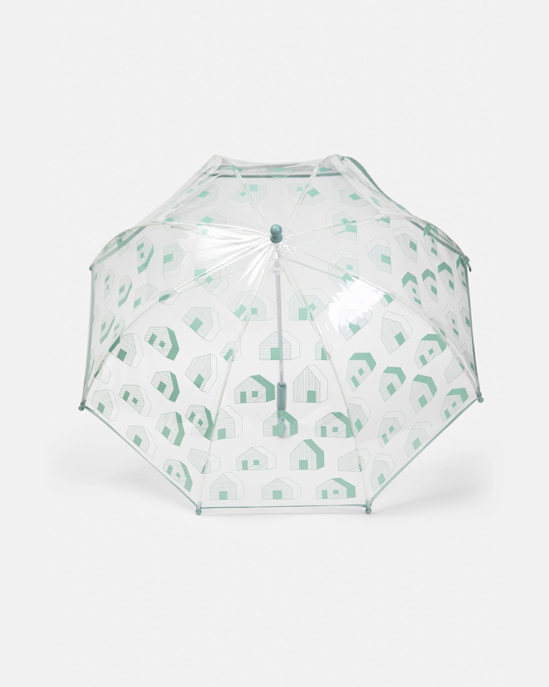 Tula Kid's Umbrella | Rainy Houses Teal - Image 2