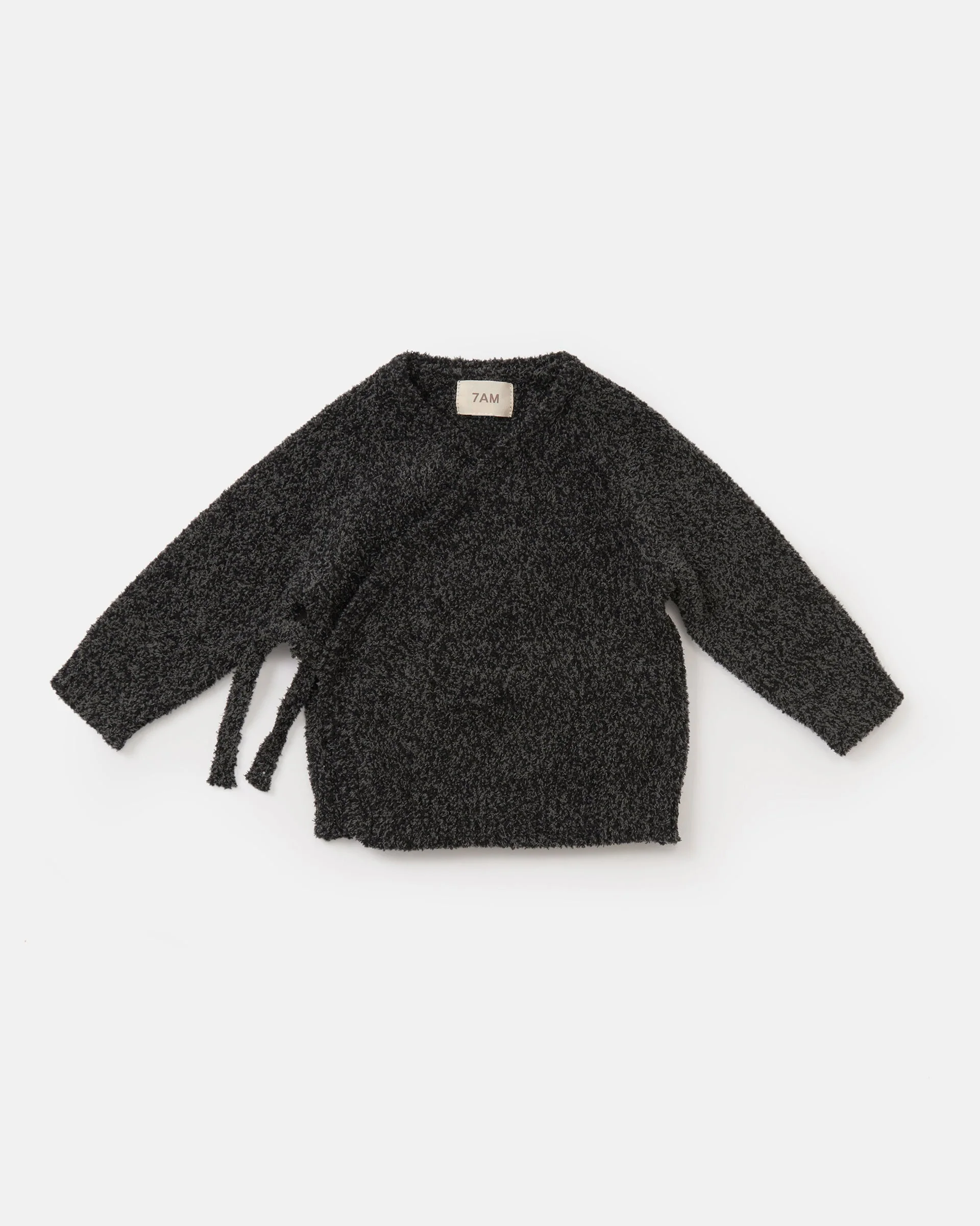 Wrap Top - Fuzzy | Black Melange
