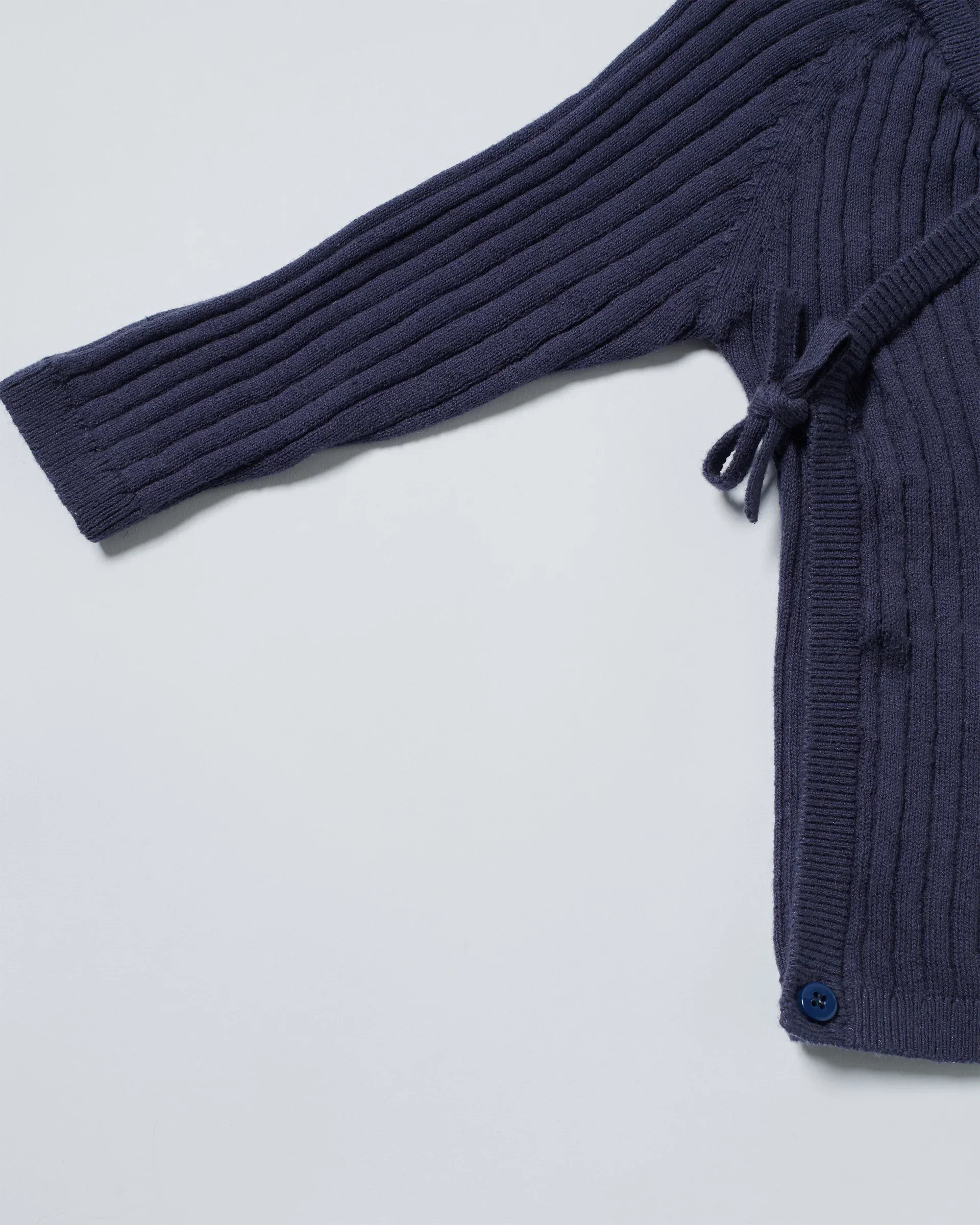 Cotton Wrap Top - Ribbed | Navy - Image 3