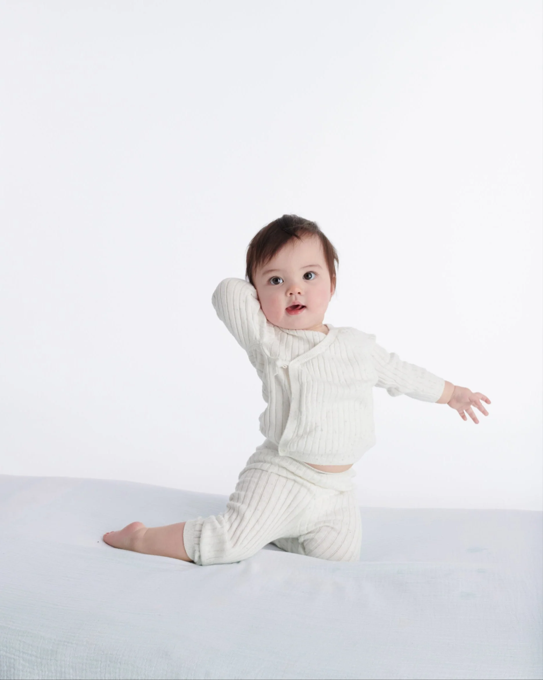 Cotton Wrap Top - Ribbed | Seashell - Image 10