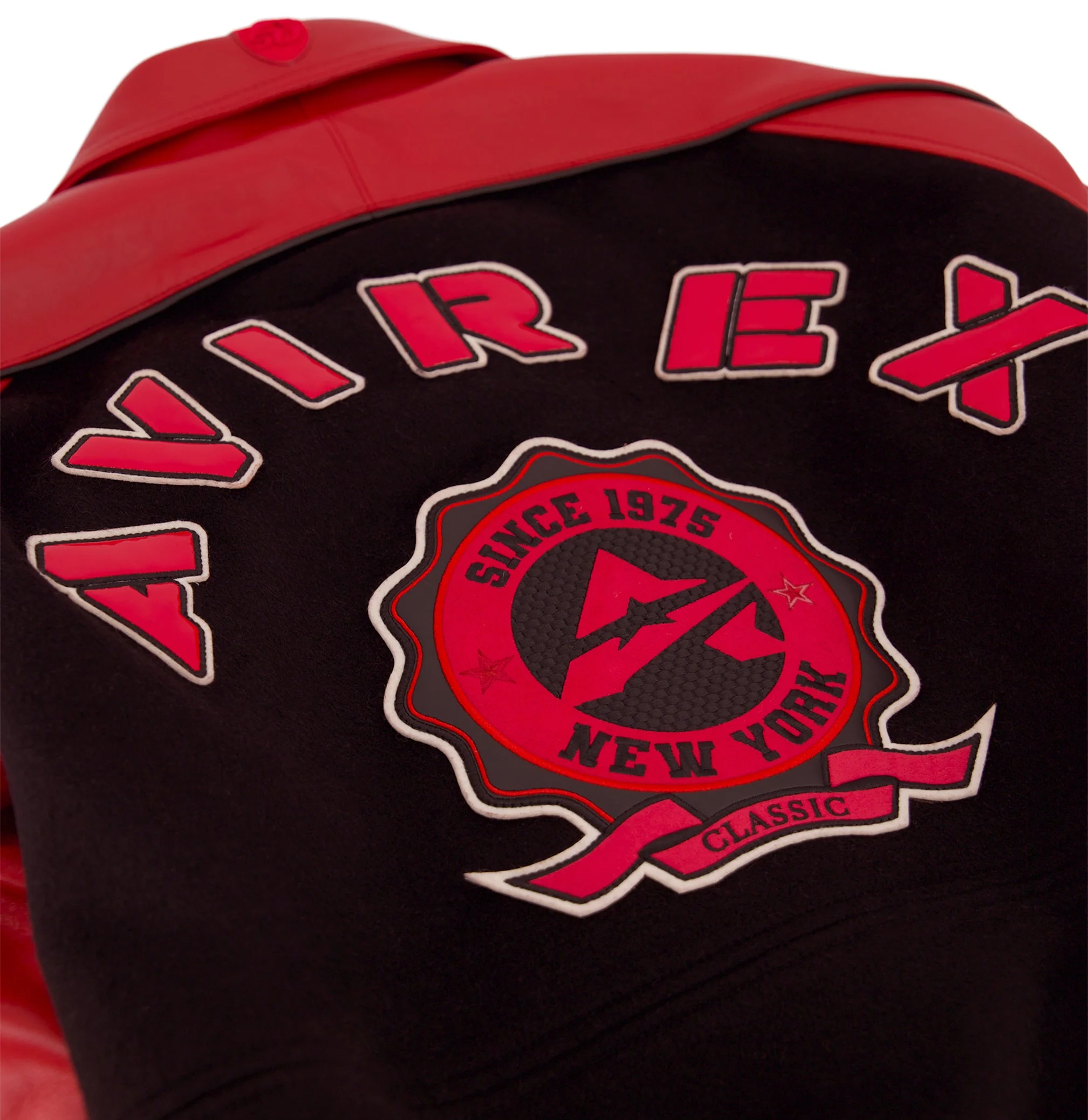 Classic Wool Leather Varsity Jacket | Black - Image 11