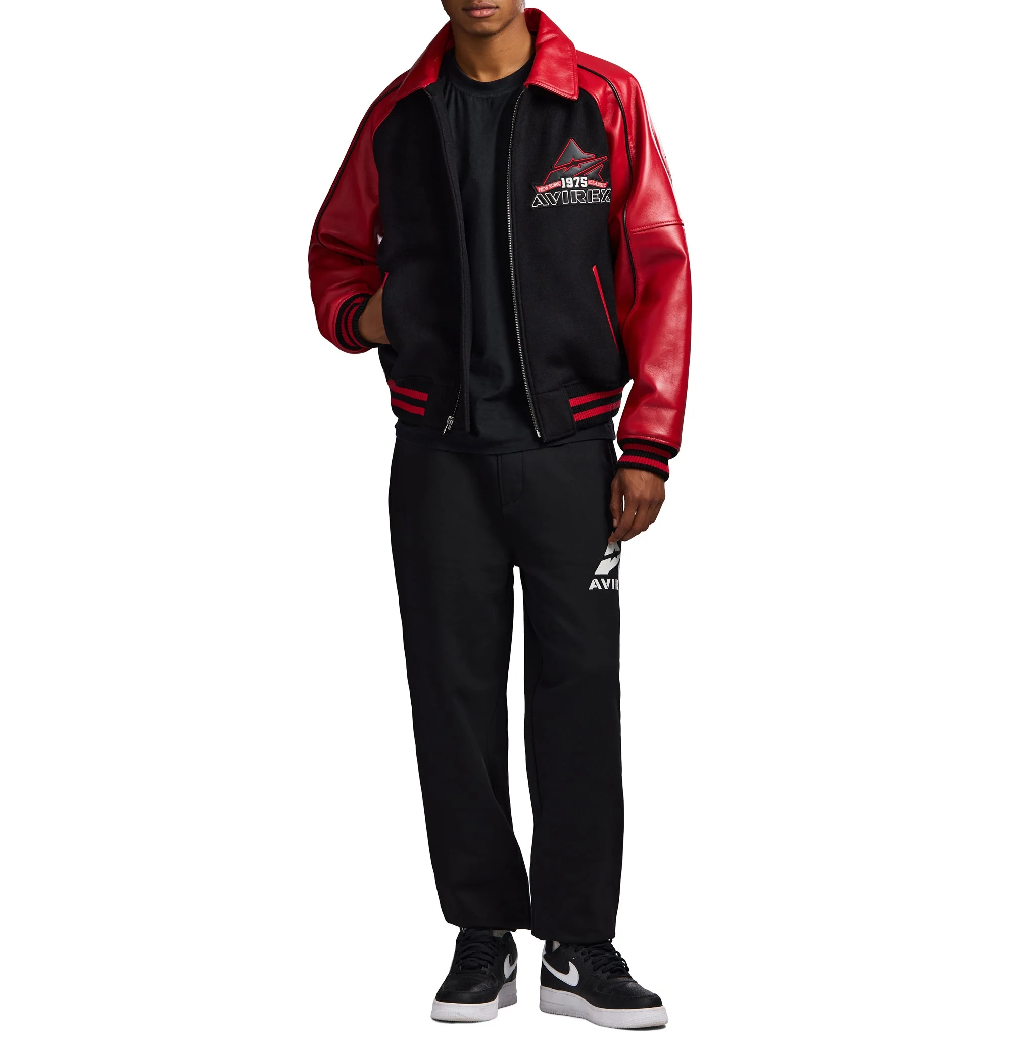 Classic Wool Leather Varsity Jacket | Black - Image 7