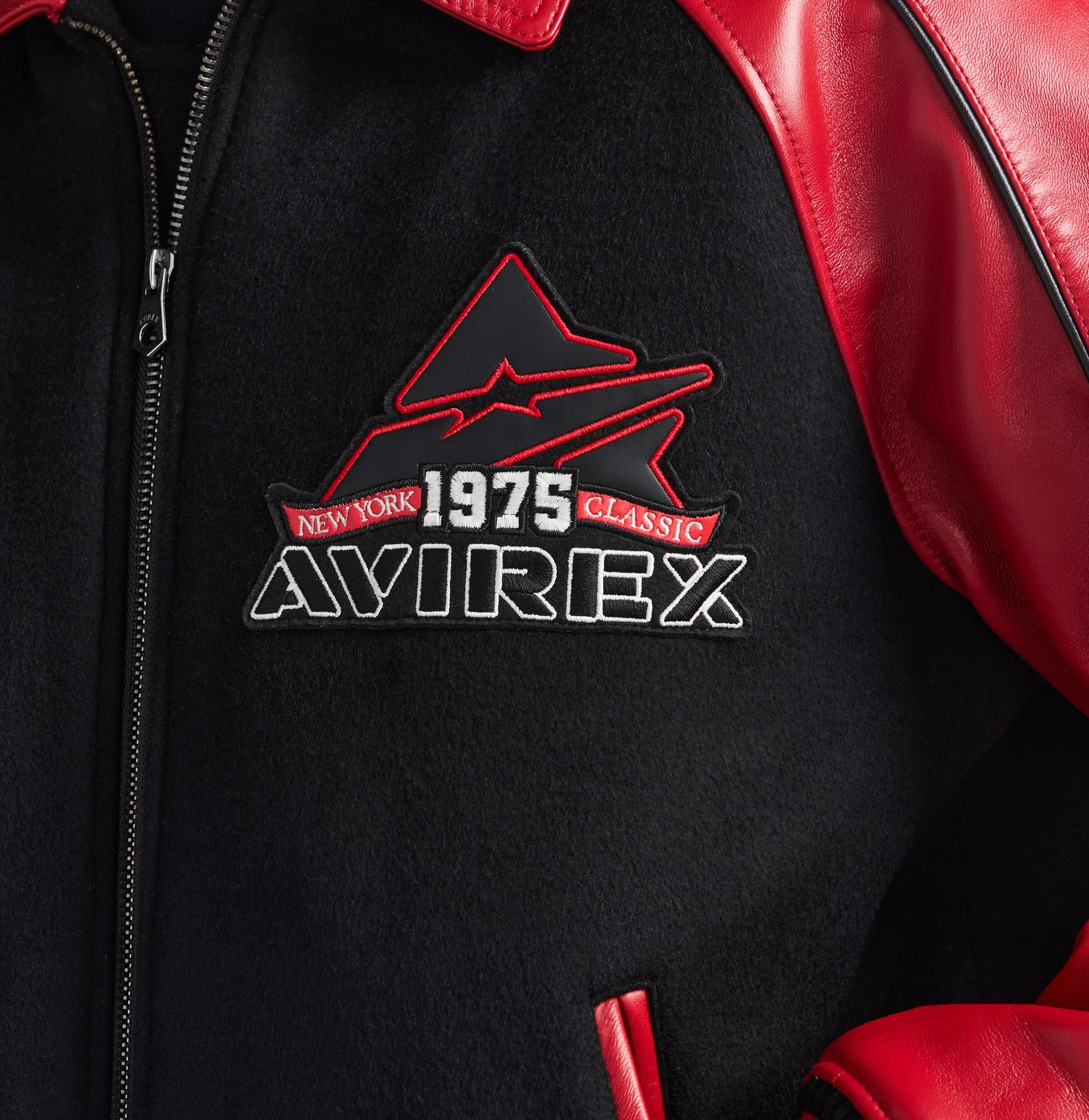 Classic Wool Leather Varsity Jacket | Black - Image 8