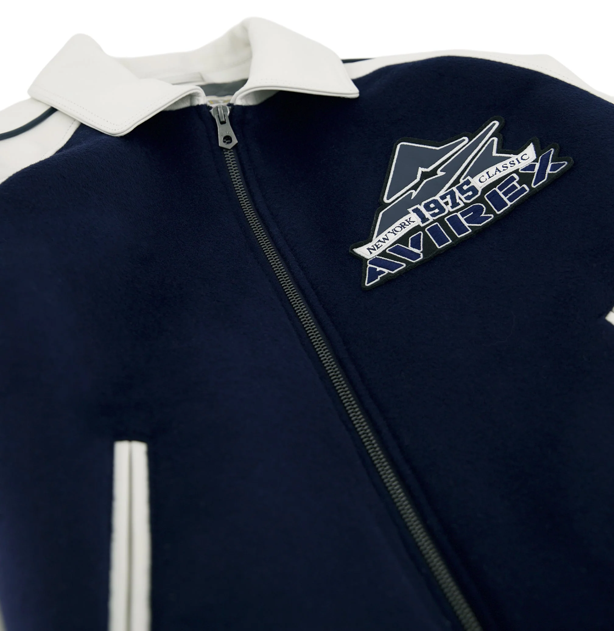 Classic Wool Leather Varsity Jacket | Navy Blazer - Image 10
