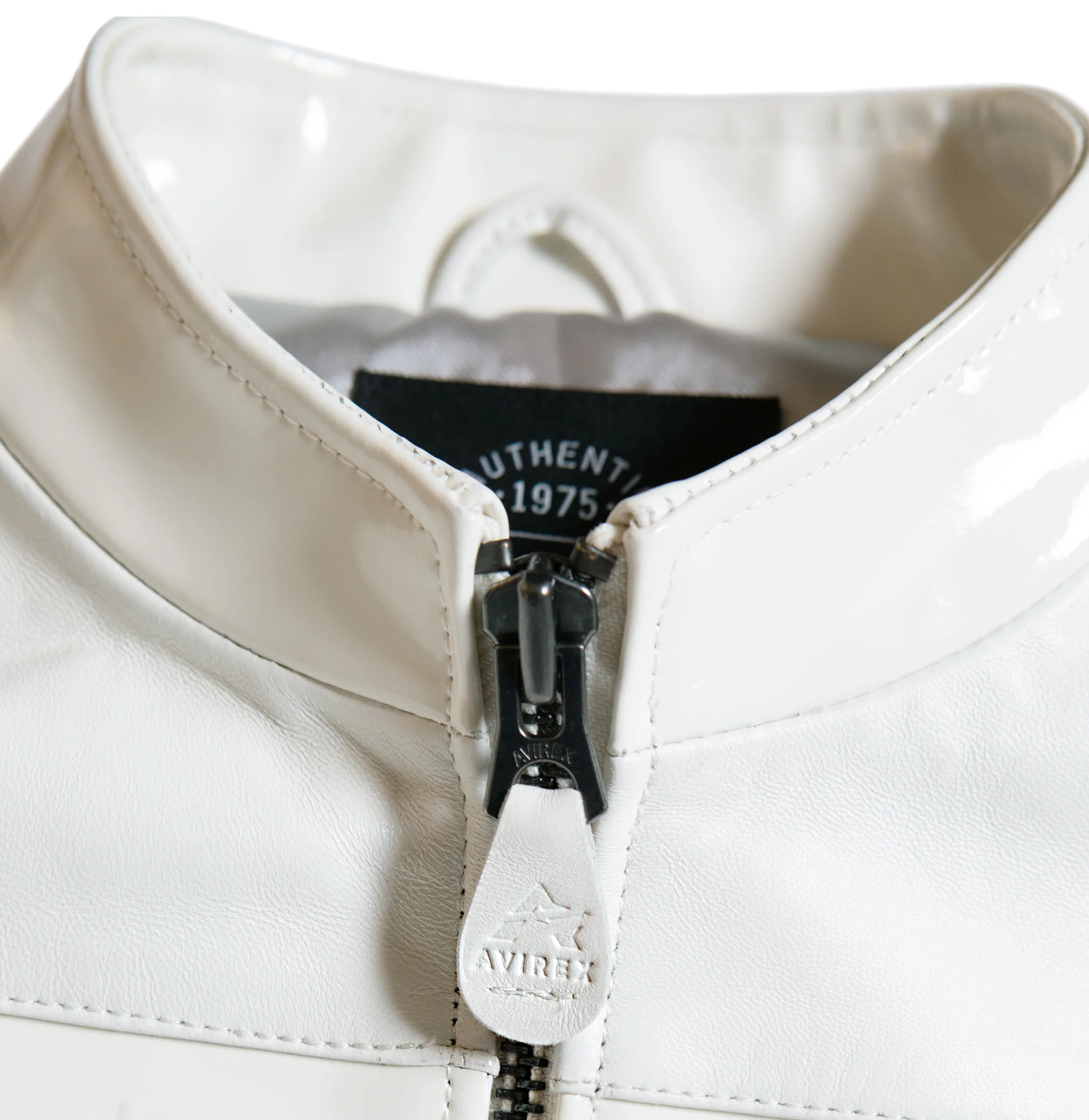 Cropped Patent Leather Moto Jacket | Snow White - Image 10