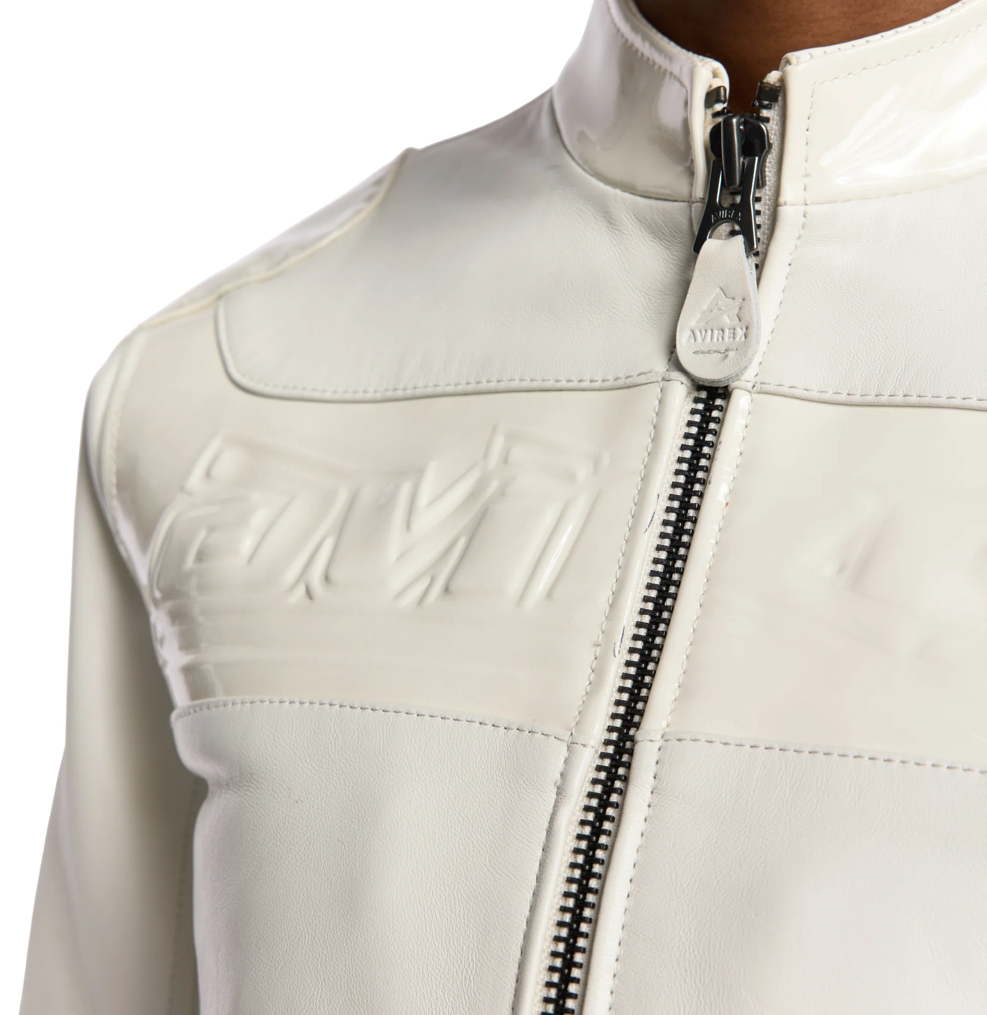 Cropped Patent Leather Moto Jacket | Snow White - Image 8