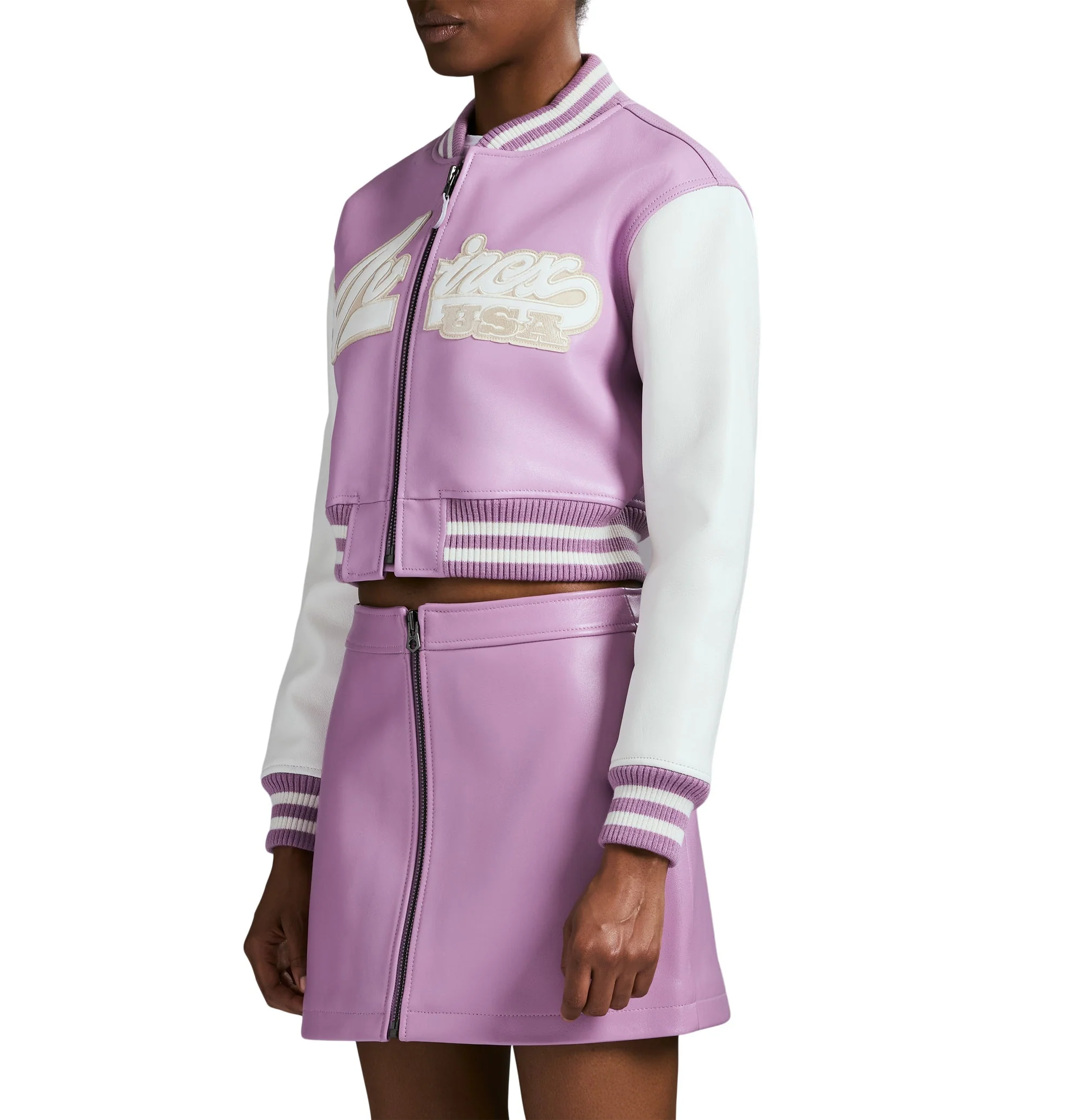 Cropped Script Jacket | Violet - Image 14