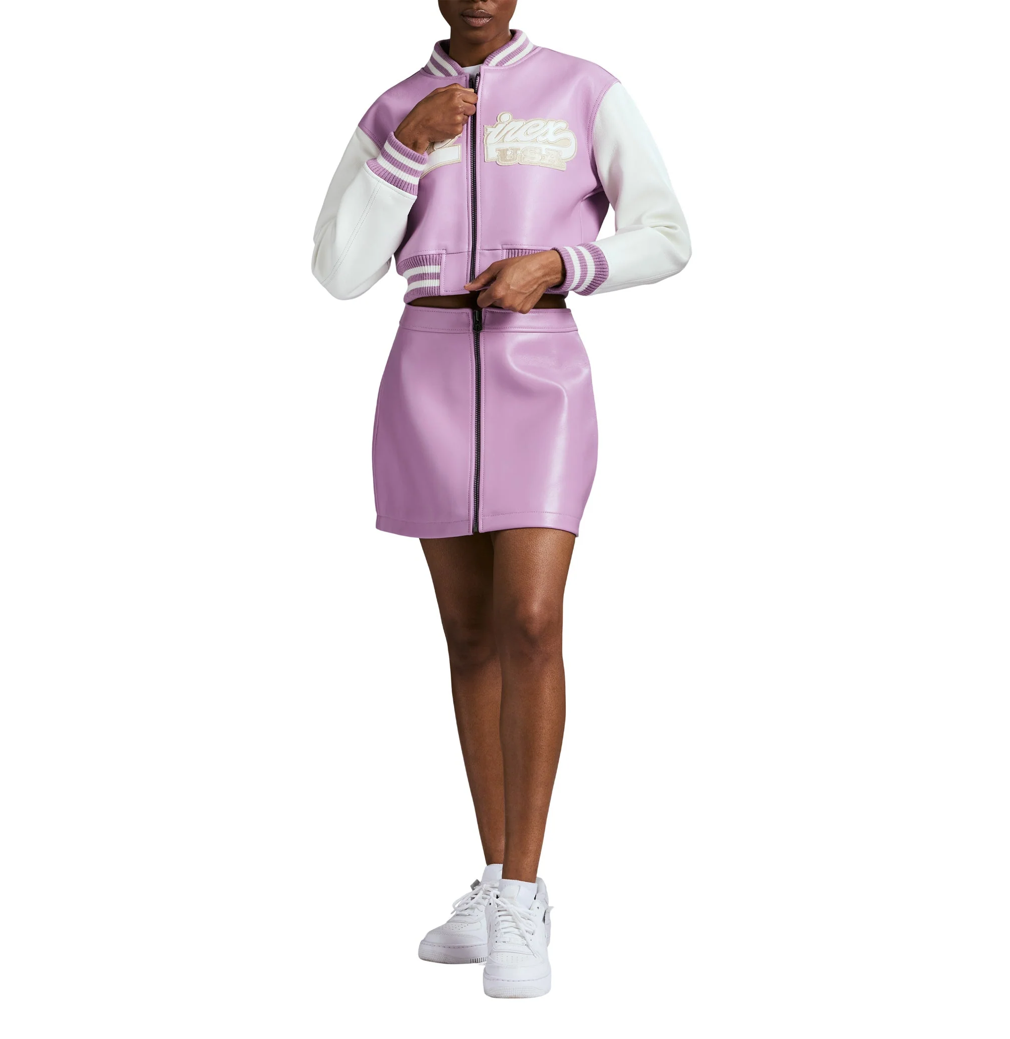 Cropped Script Jacket | Violet - Image 15