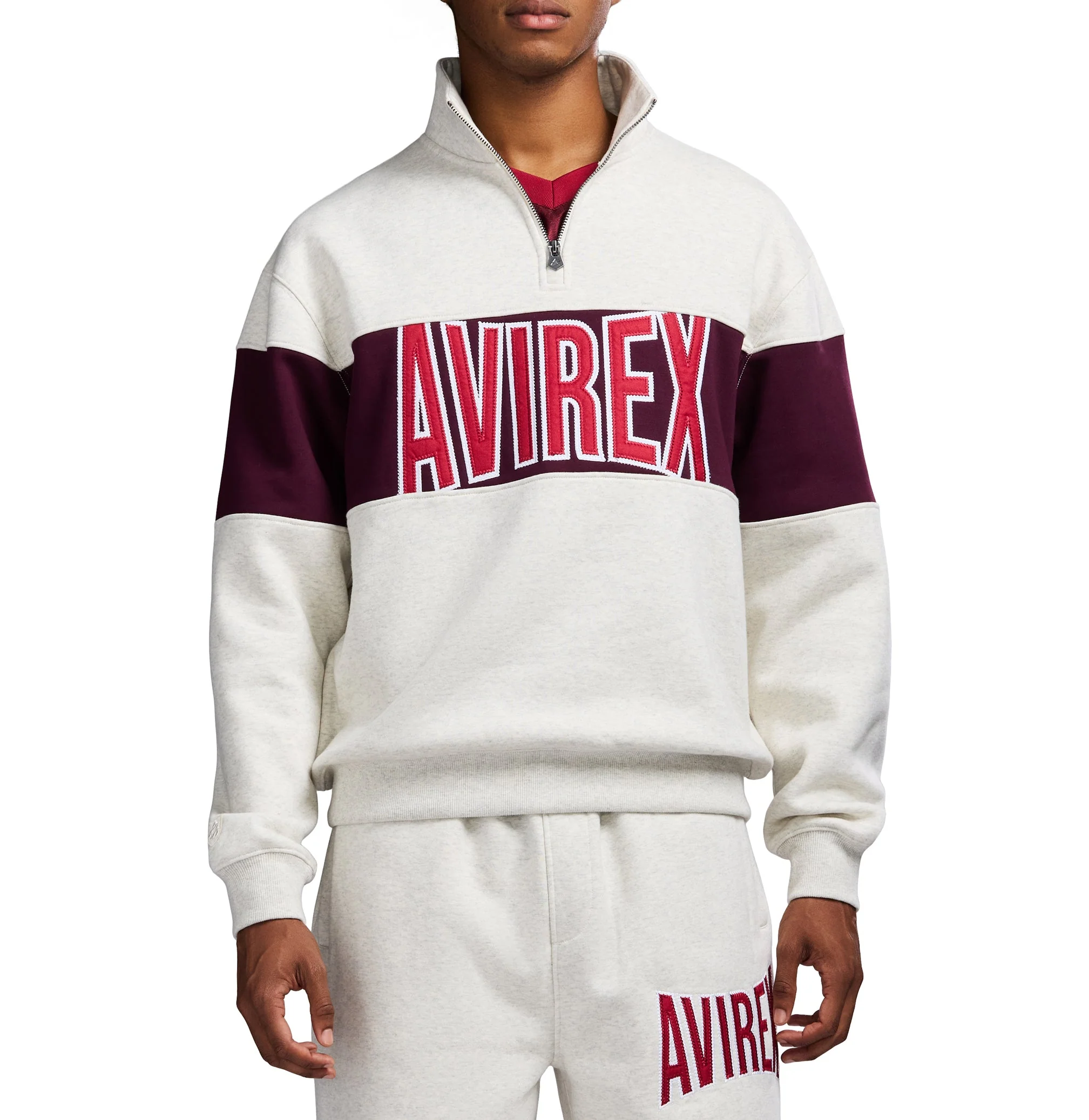 Mock Neck Sweatshirt | Oatmeal Heather - Image 3