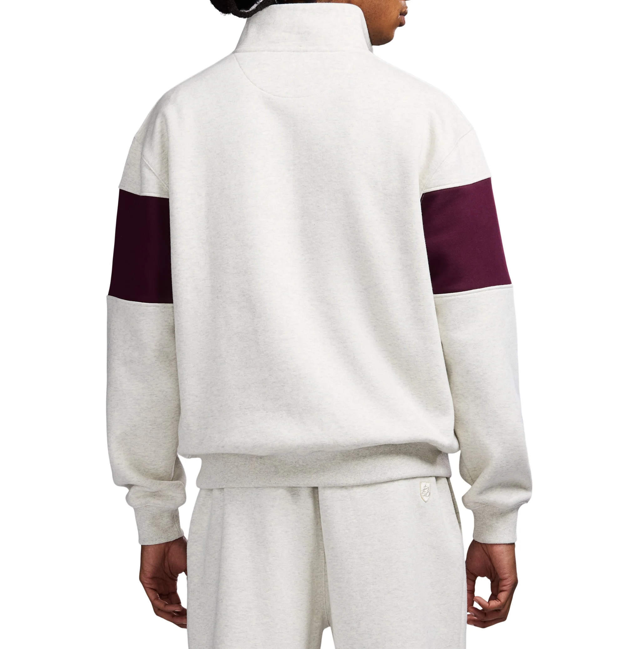 Mock Neck Sweatshirt | Oatmeal Heather - Image 6
