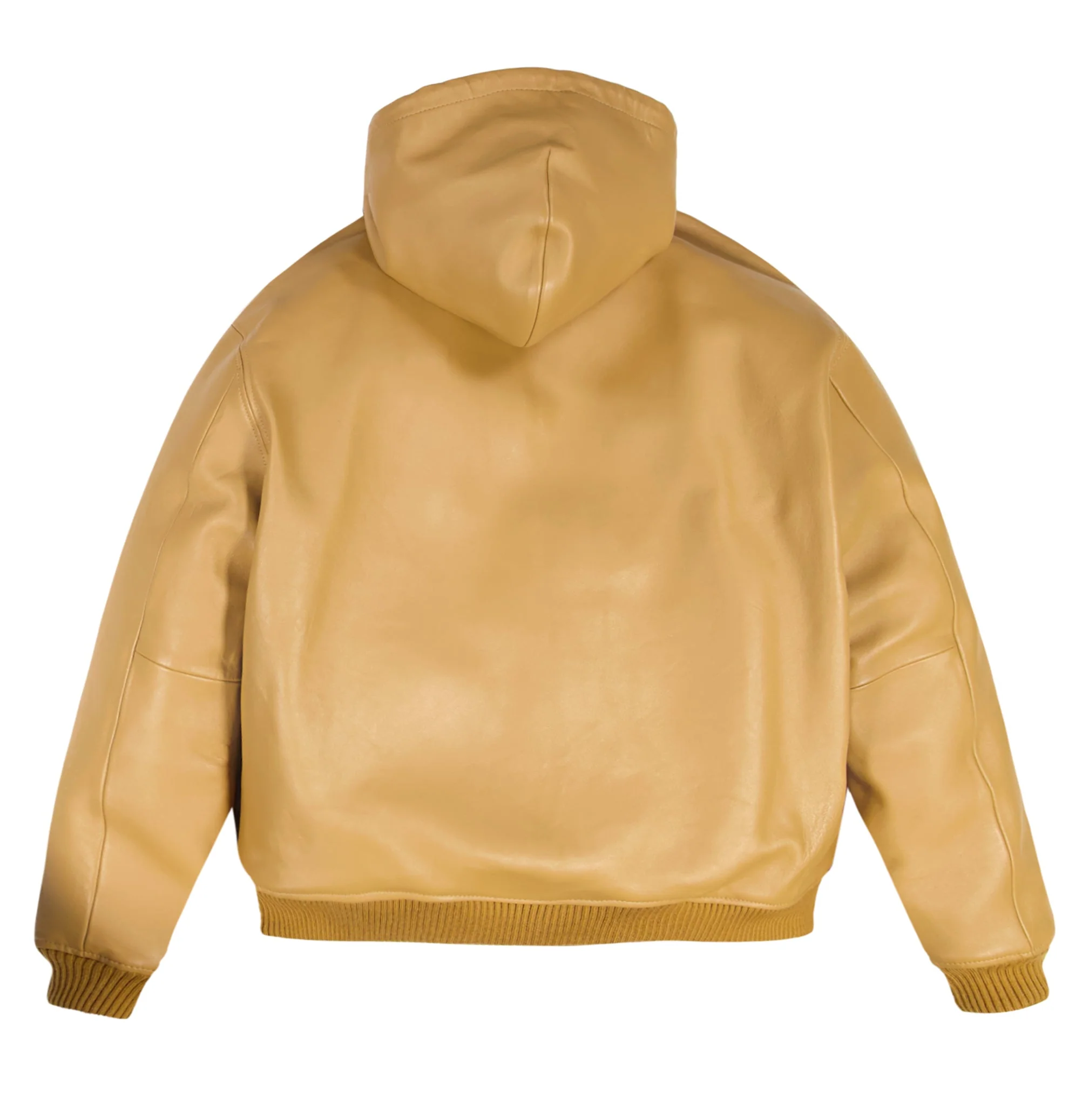 Script Nappa Leather Hoodie | Wheat - Image 2
