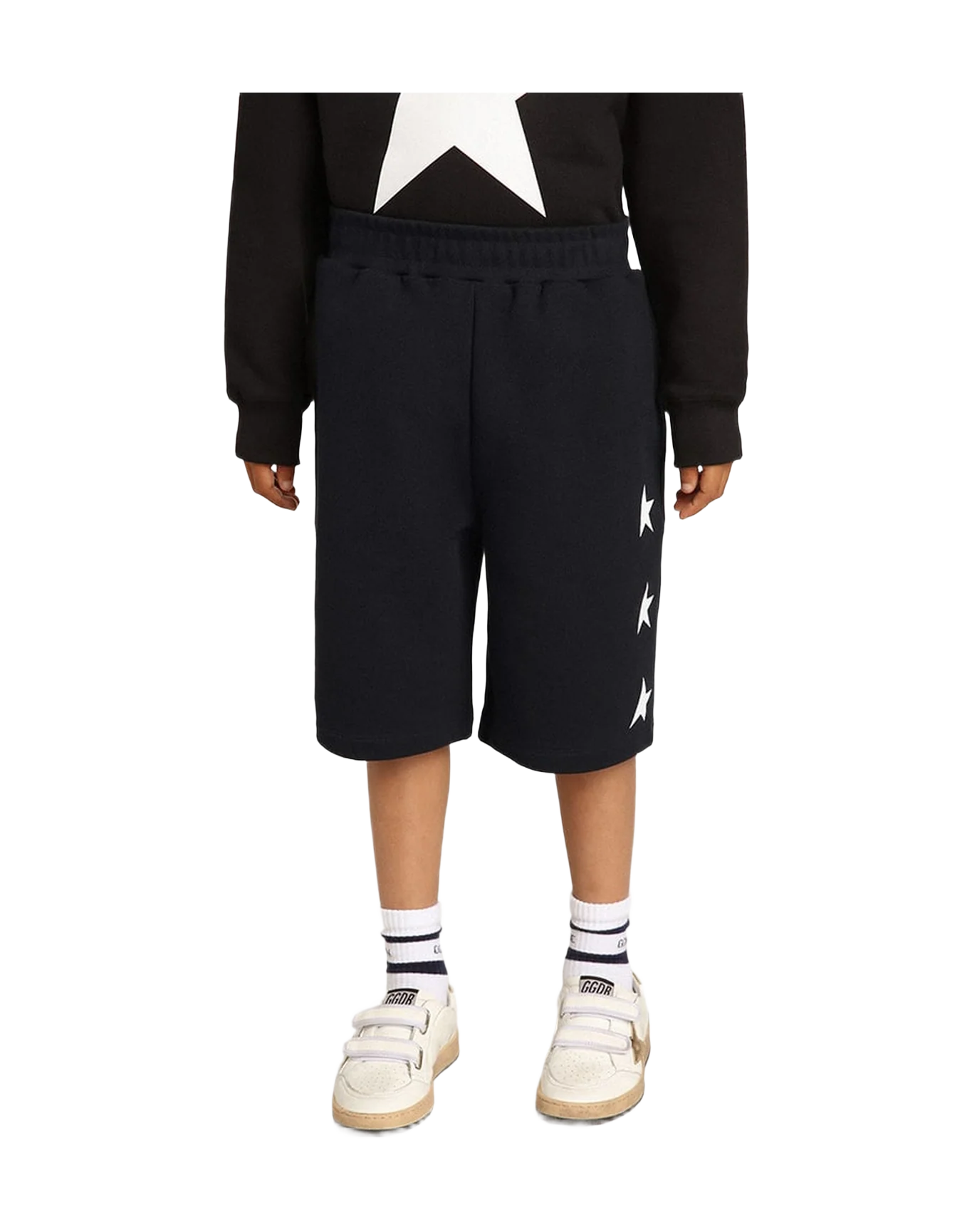 Boy | Bermuda Shorts With Stars | Dark Blue x White - Image 5