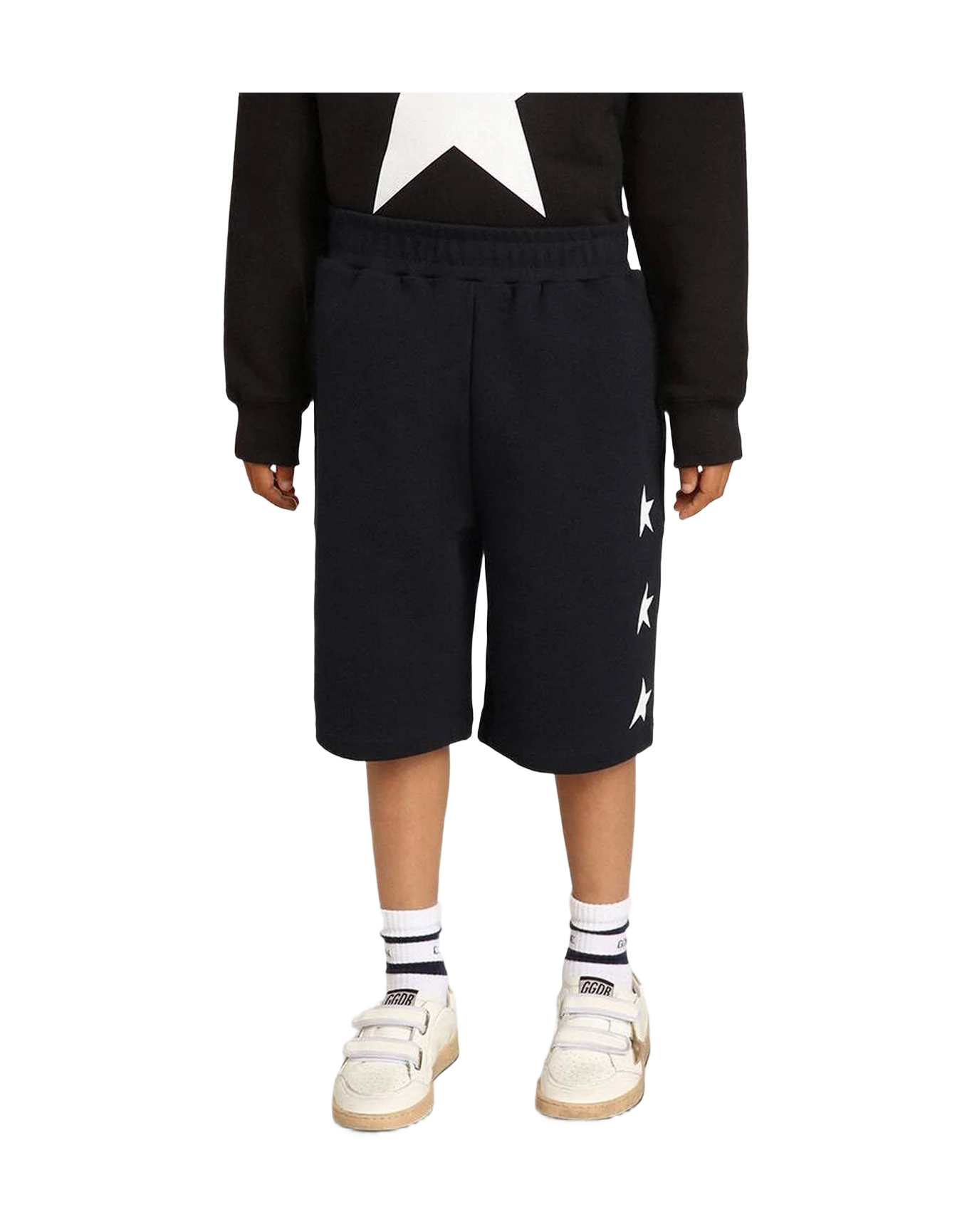 Boy | Bermuda Shorts With Stars | Dark Blue x White - Image 7