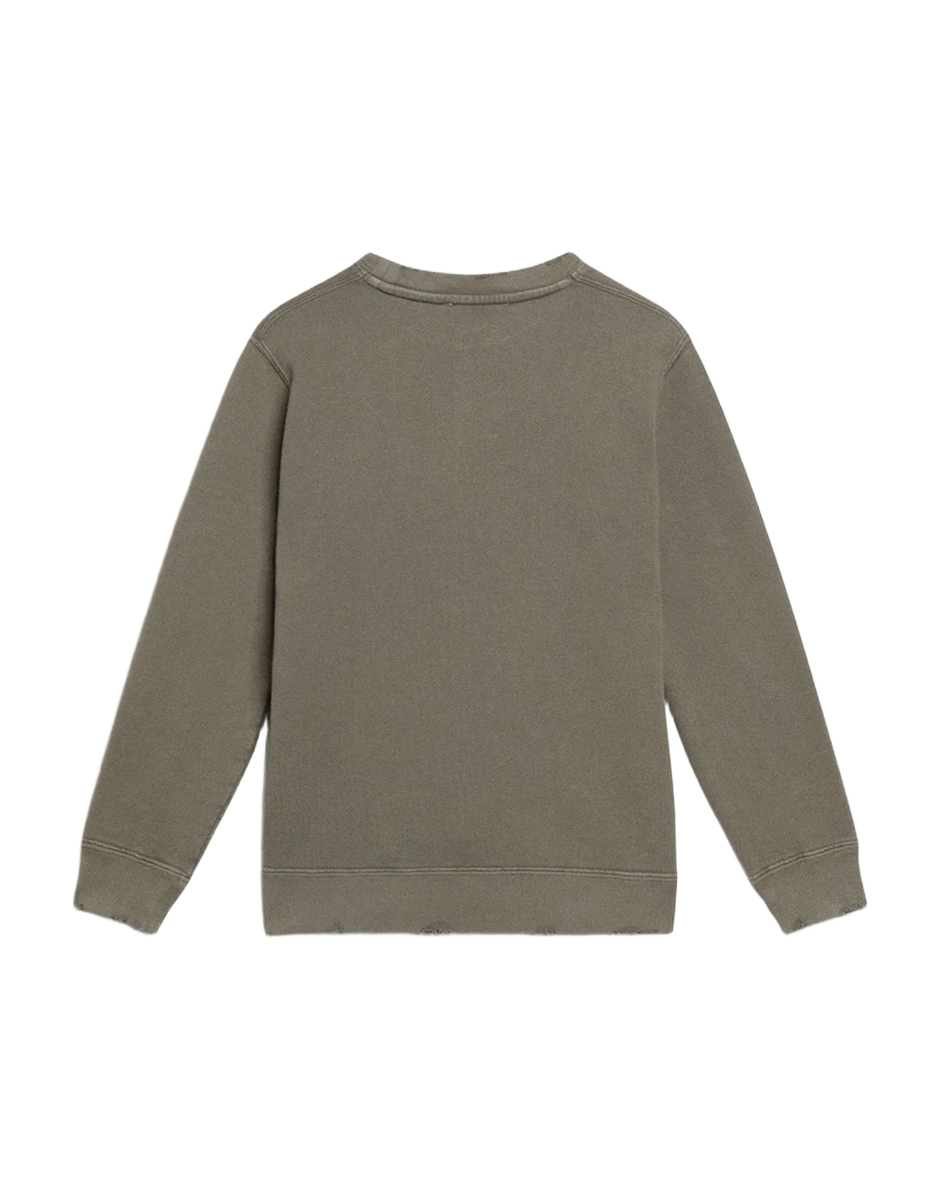 Kids | Distressed Green Sweatshirt With Golden Lettering On The Front | Dusty Olive - Image 5