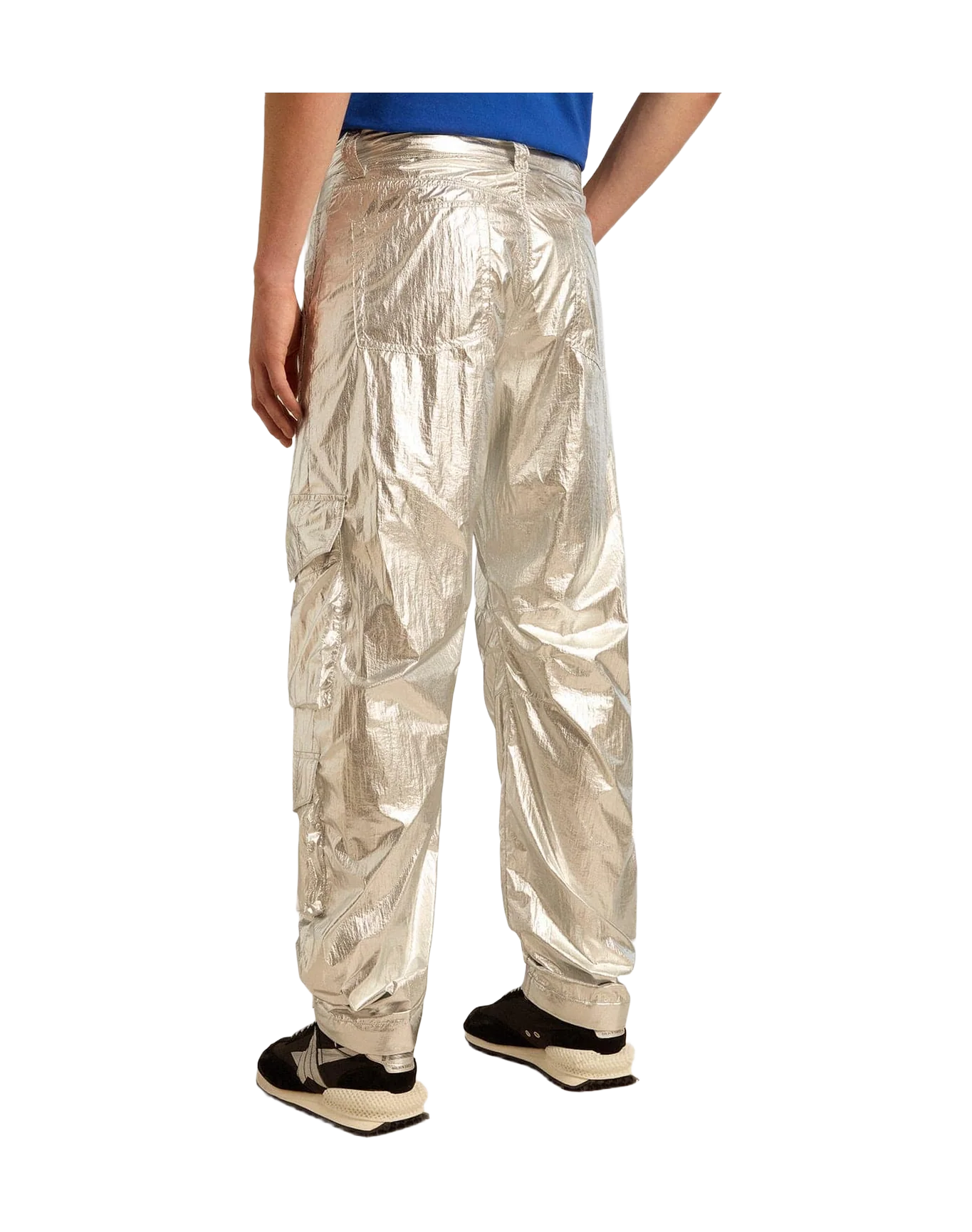 Men | Cargo Pants In Technical Fabric | Silver - Image 3