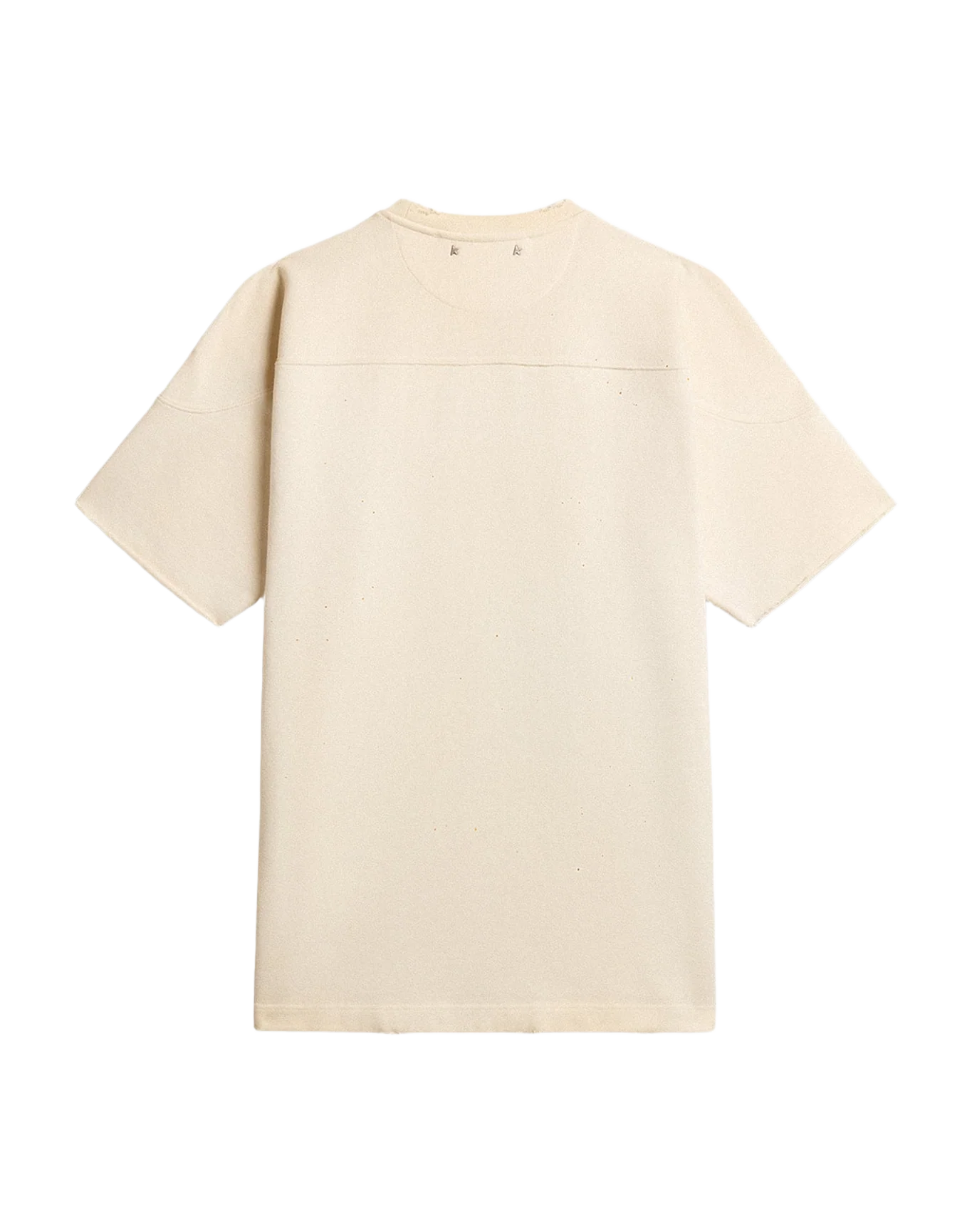 Men | Cotton T Shirt In Vintage With Raw Edge On The Front | Heritage White x Black - Image 5