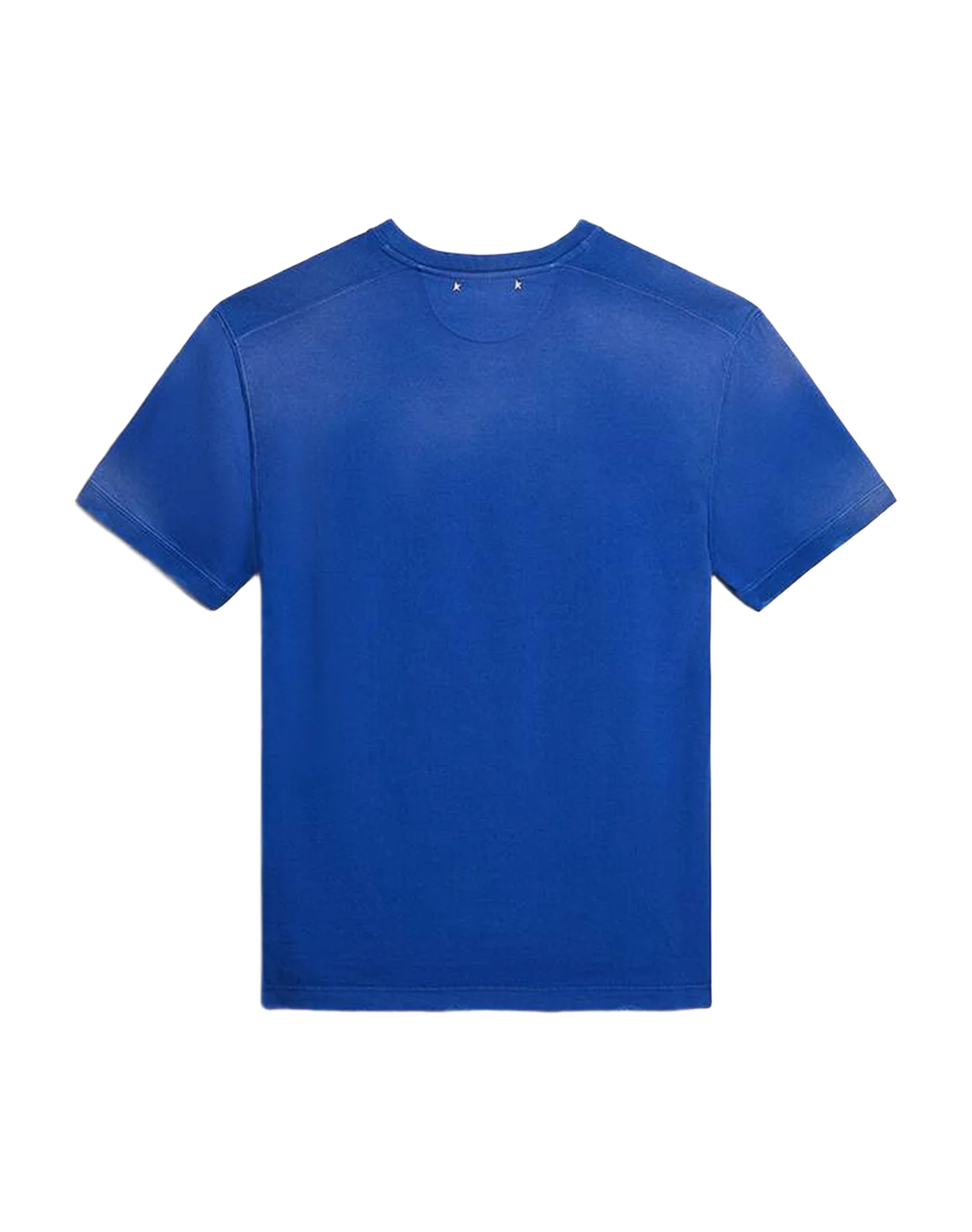 Men | Cotton T Shirt With Poster On The Front | Marathon Blue x Heritage White - Image 4