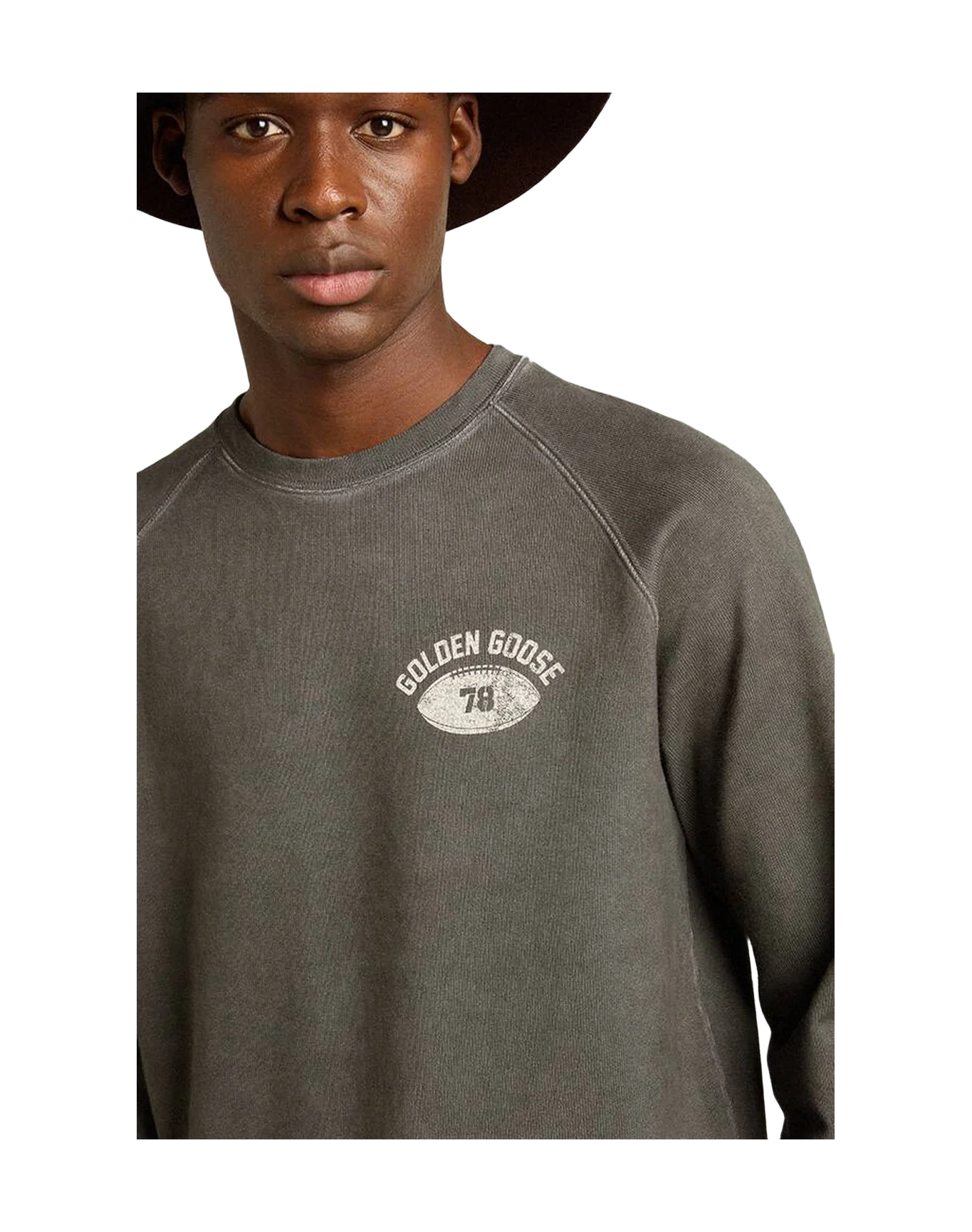 Men | Long Sleeved T Shirt In Gray Cotton With Logo On The Back | Anthracite x Heritage White - Image 5