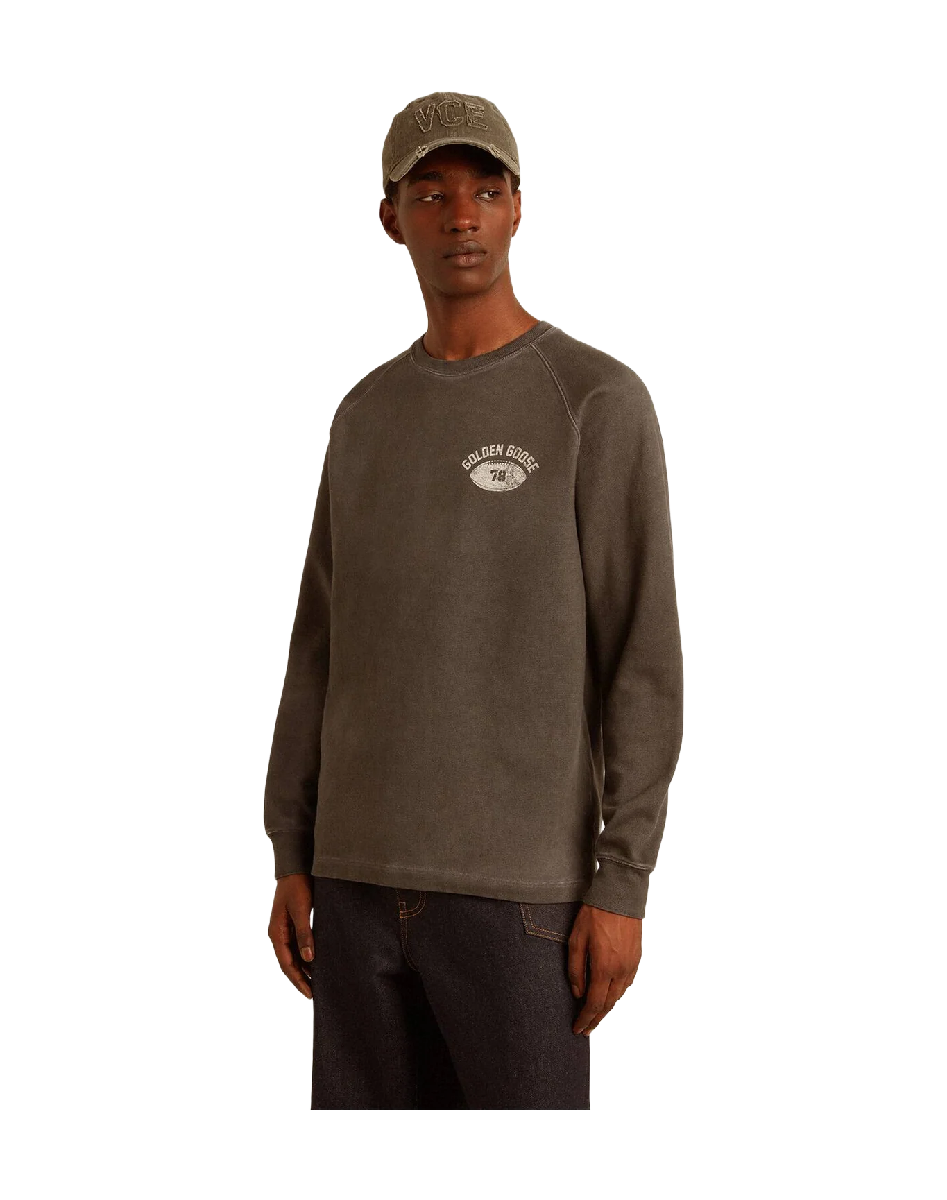 Men | Long Sleeved T Shirt In Gray Cotton With Logo On The Back | Anthracite x Heritage White - Image 7