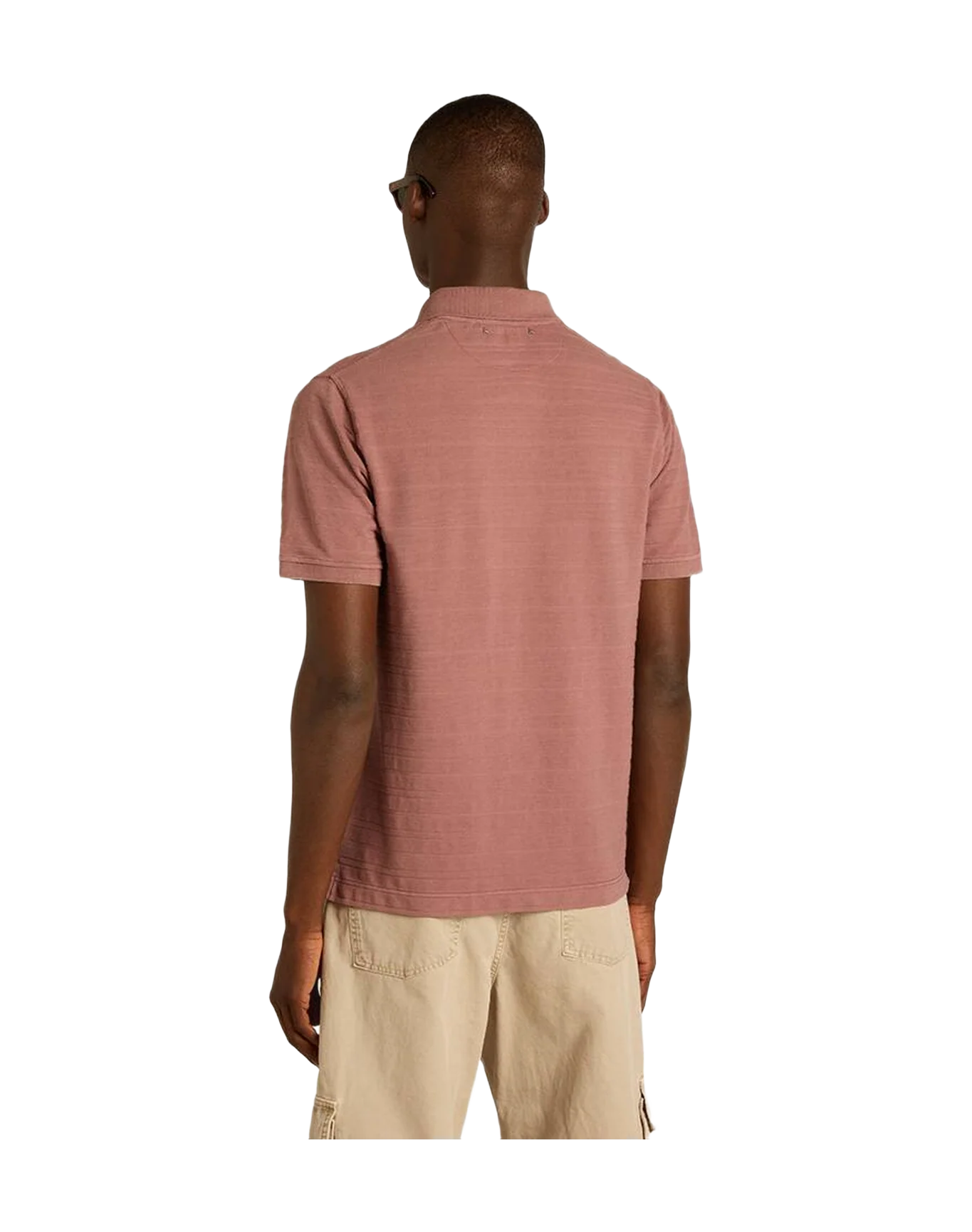 Men | Pink Colored Cotton Piquet Polo Shirt | Rose Taupe - Image 2