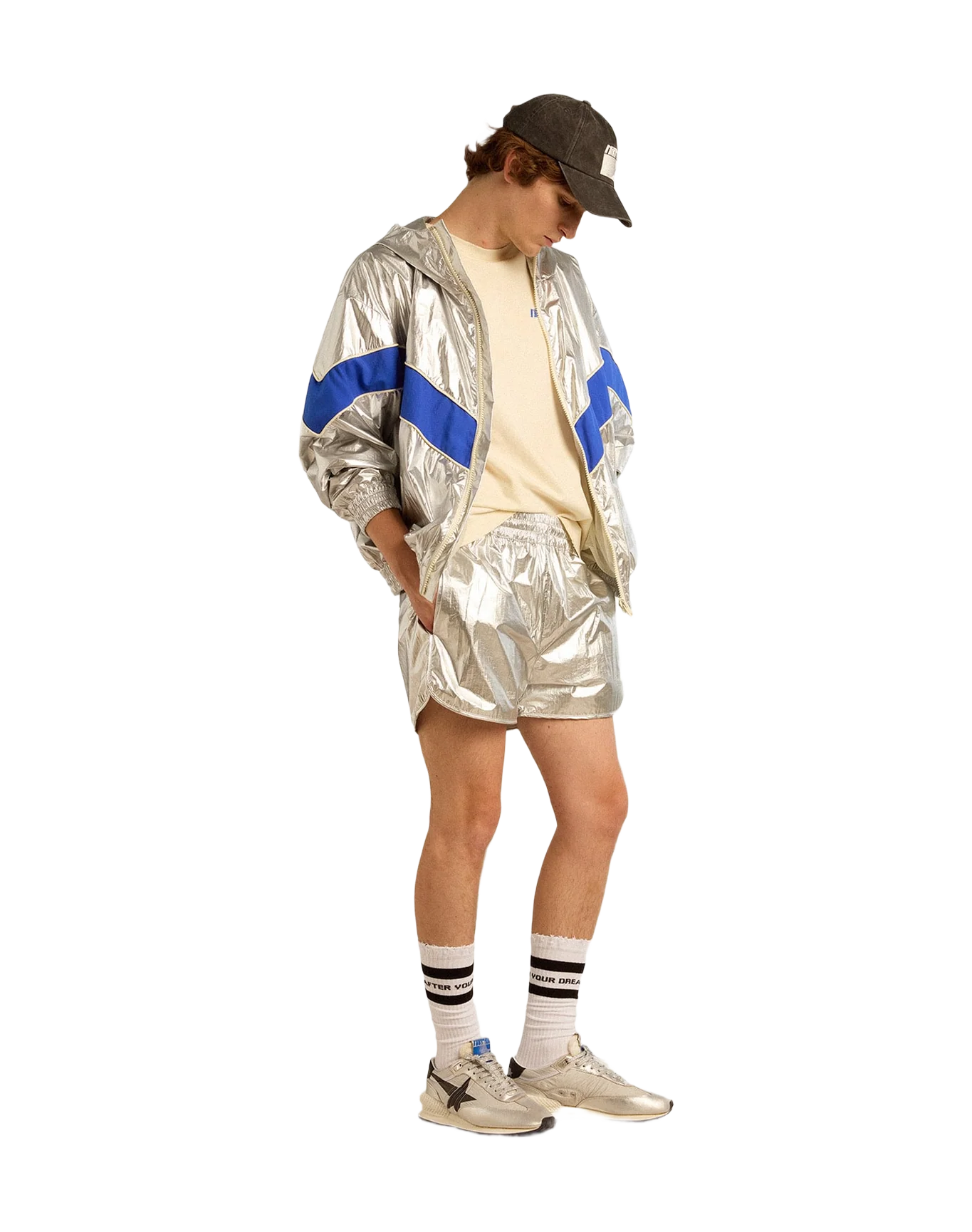 Men | Running Shorts In Fabric | Silver - Image 4