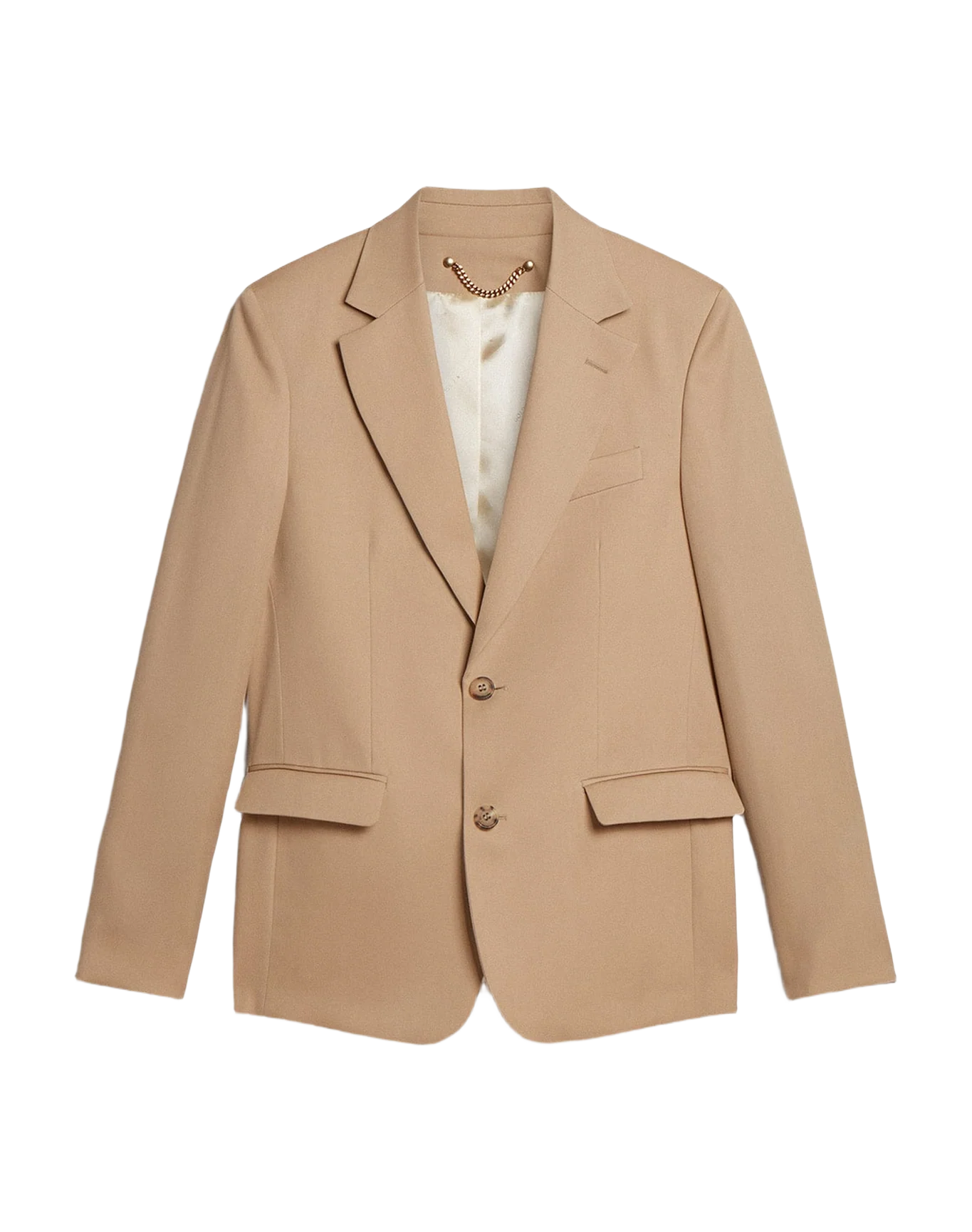 Men | Single Breasted Blazer In With Horn Buttons | Sand - Image 14