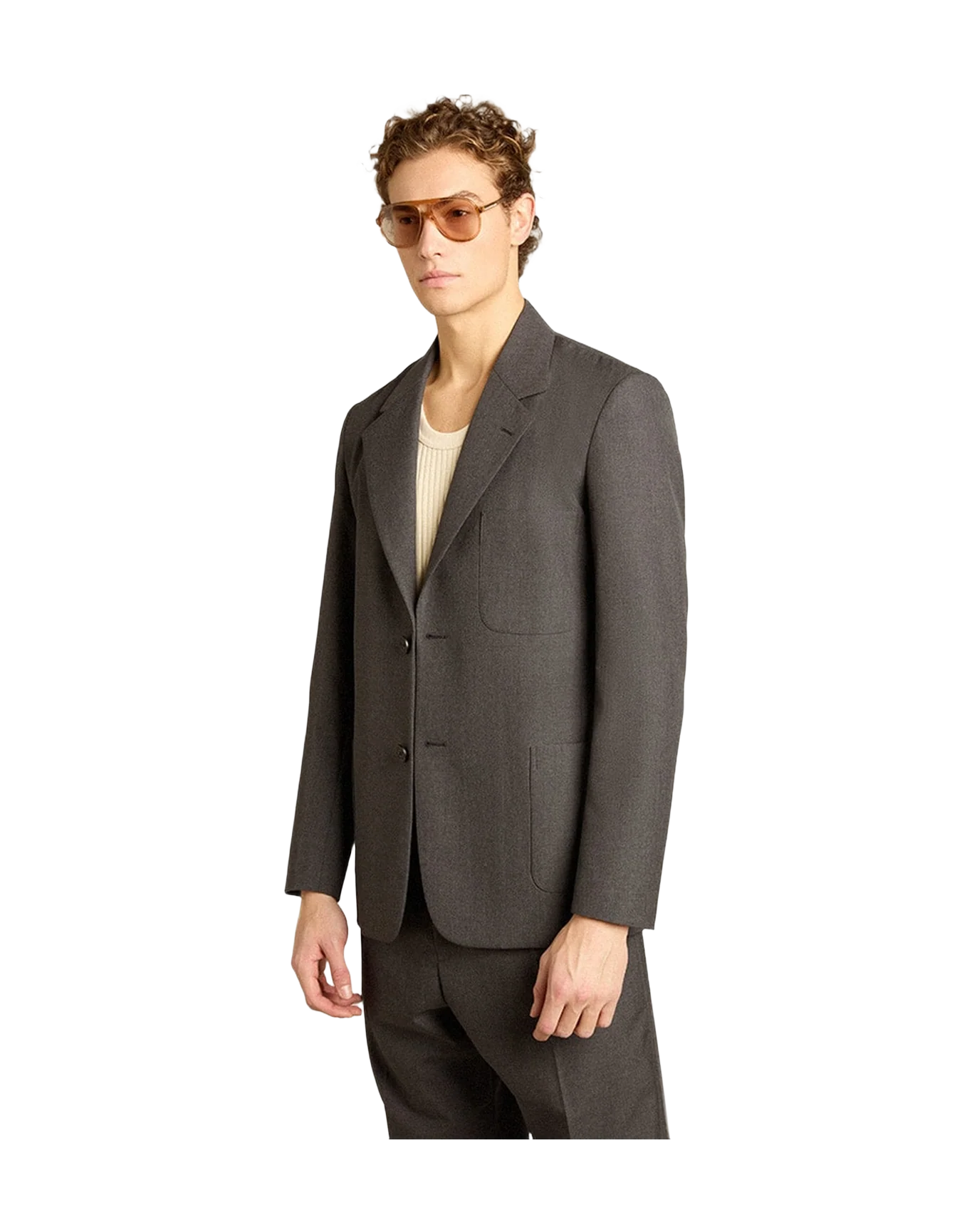Men | Tailored Jacket In Anthracite Gray Virgin Wool | Antracite x Melange - Image 9