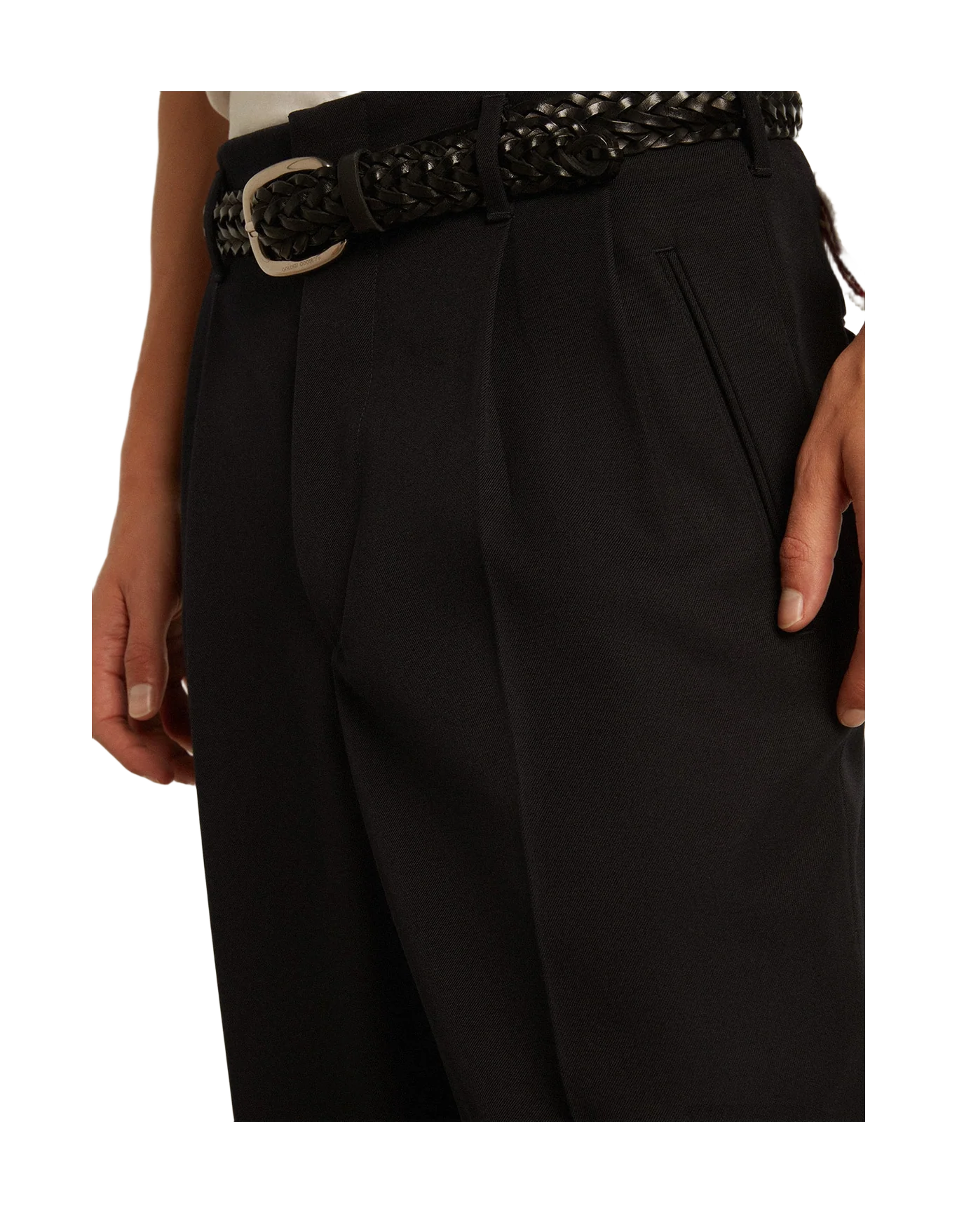 Men | Wide Leg Pants In Wool | Dark Blue - Image 5