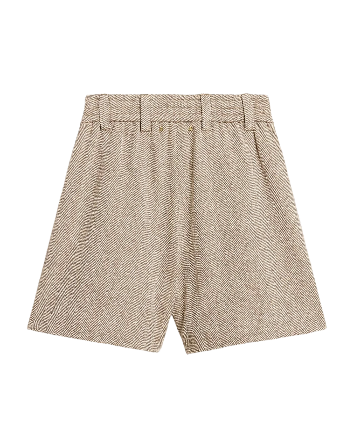 Women | Aged Cotton Shorts With Elasticated Waist | Dark Olive x Vintage White - Image 6