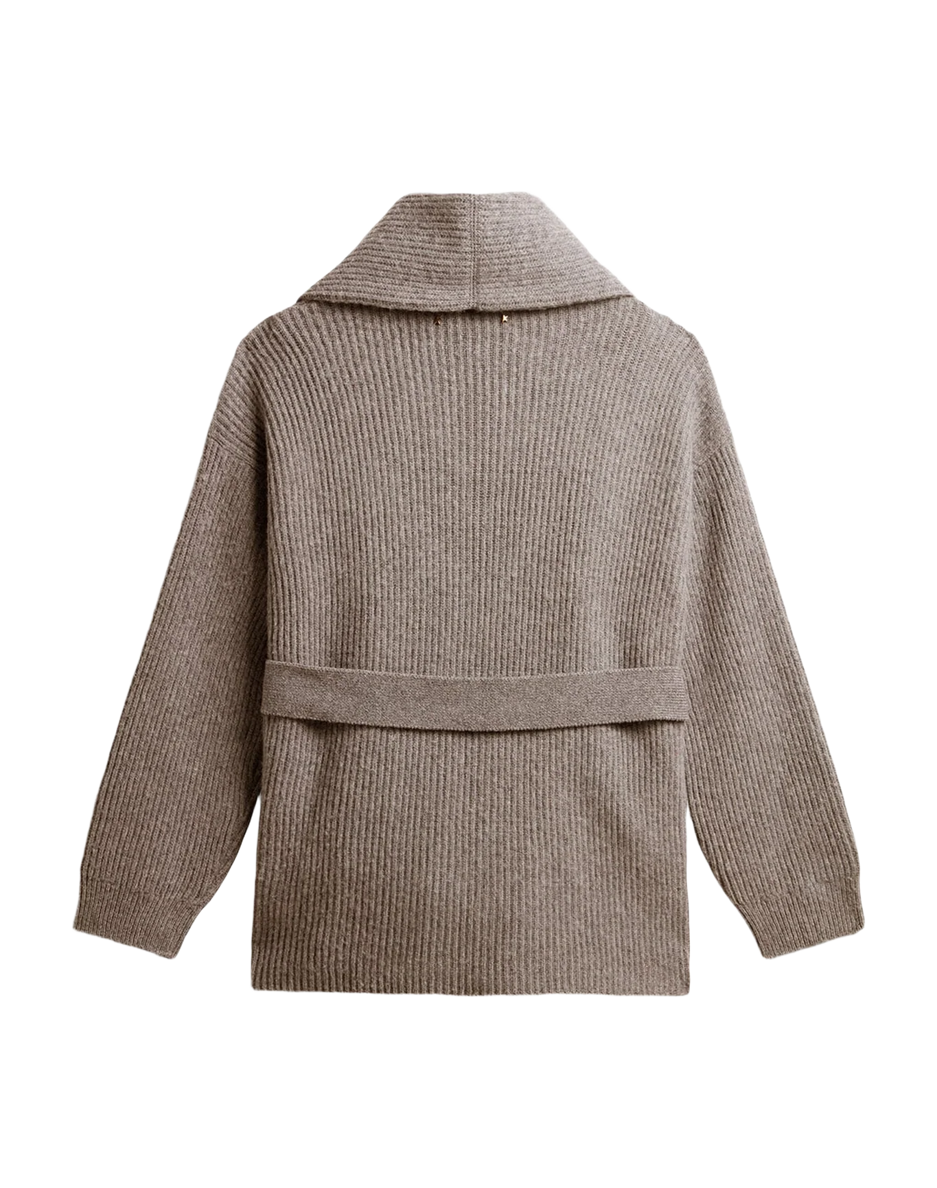 Women | Cardigan In Gray Wool With Embroidery On The Front | Grey Melange - Image 10