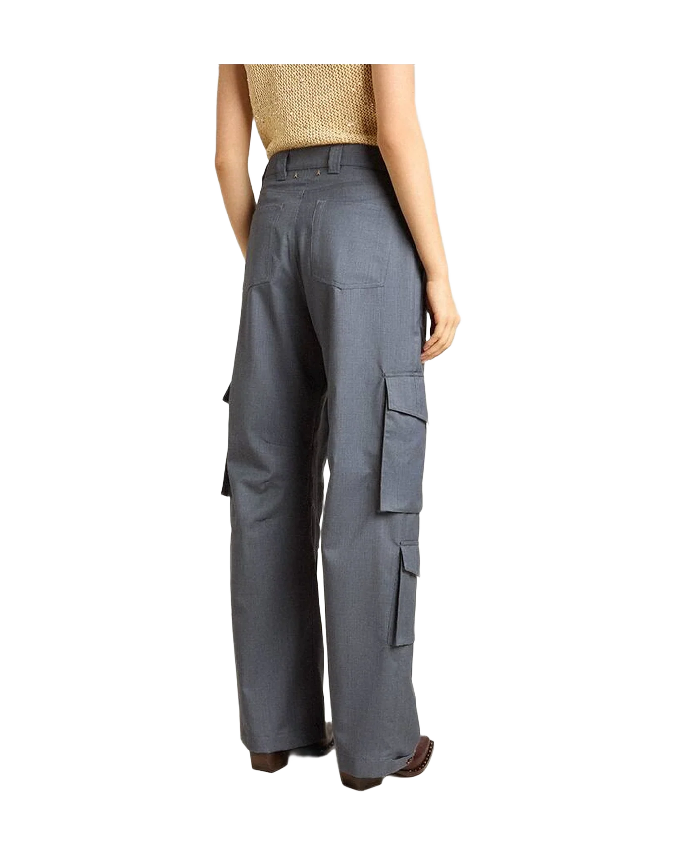Women | Cargo Pants In Baby Blue Wool | Grisallie - Image 4
