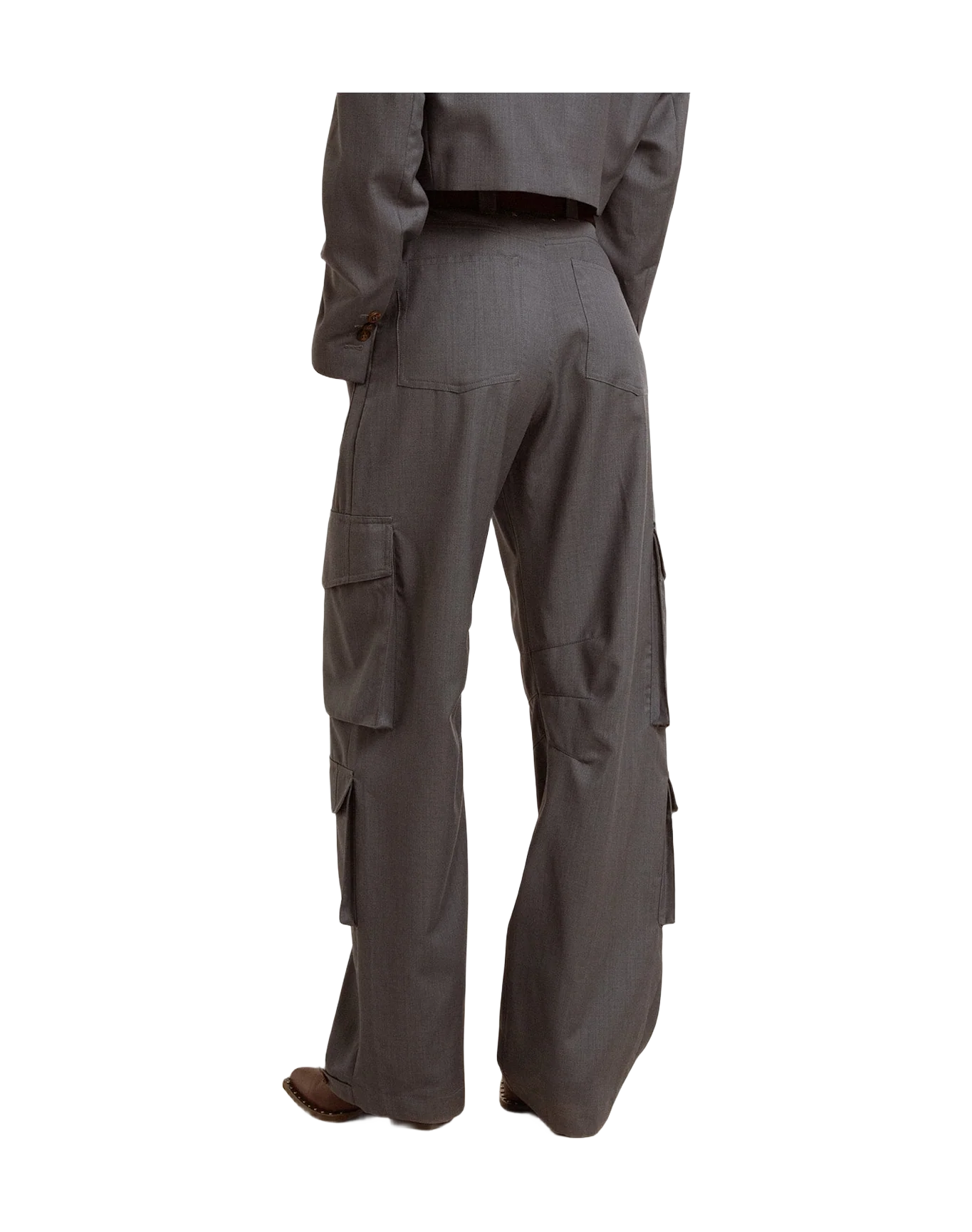Women | Cargo Pants In Baby Blue Wool | Grisallie - Image 5