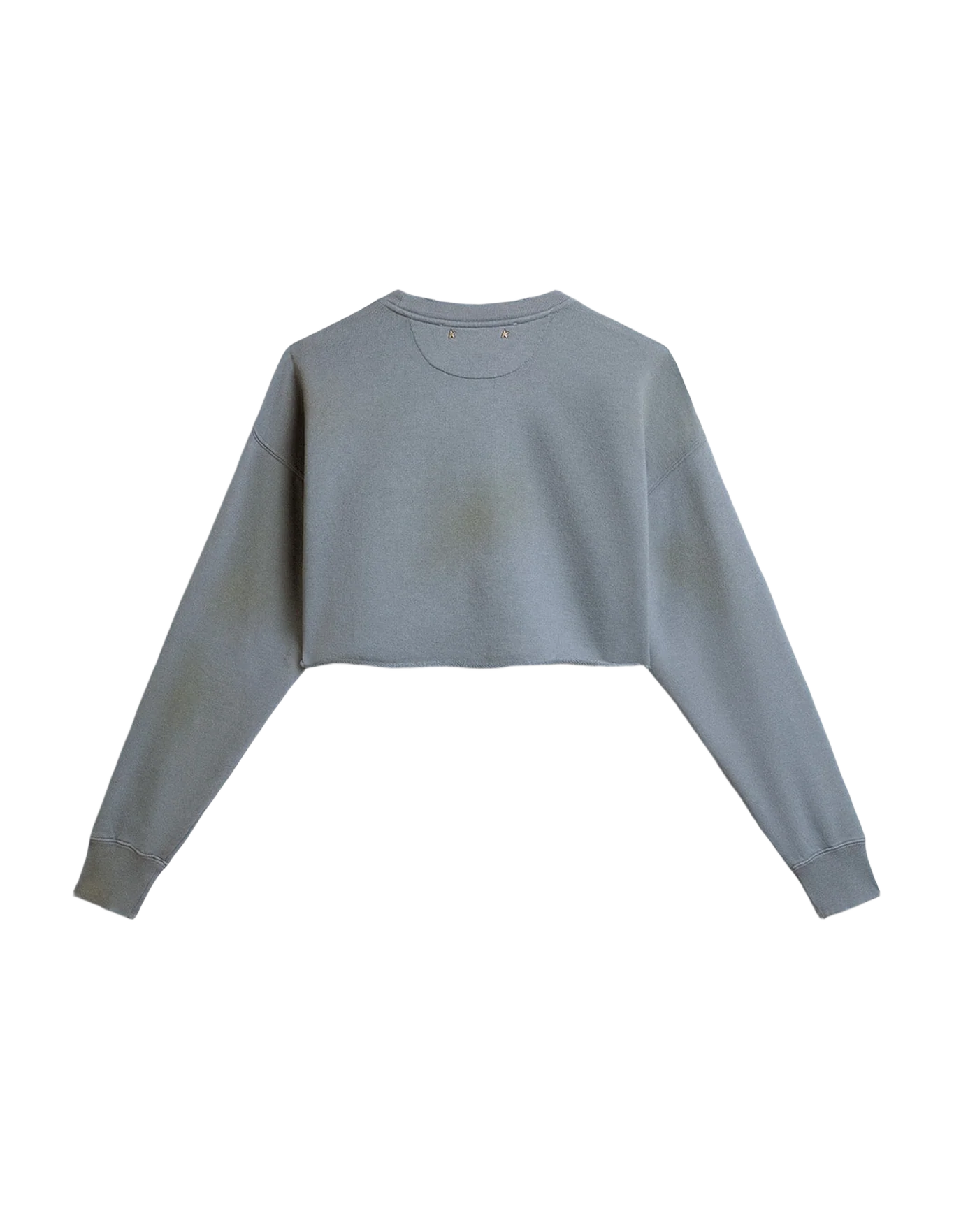 Women | Cropped Sweatshirt In Baby With Distressed Finish | Windward Blue x Heritage White - Image 8