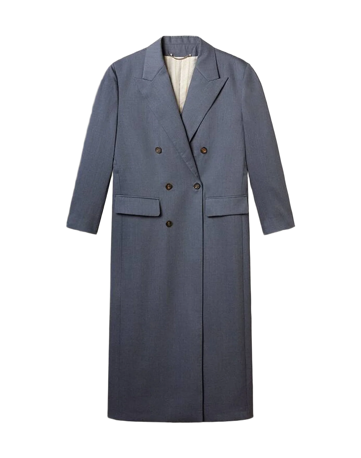 Women | Double Breasted Coat In Baby Blue Wool | Grisallie - Image 2