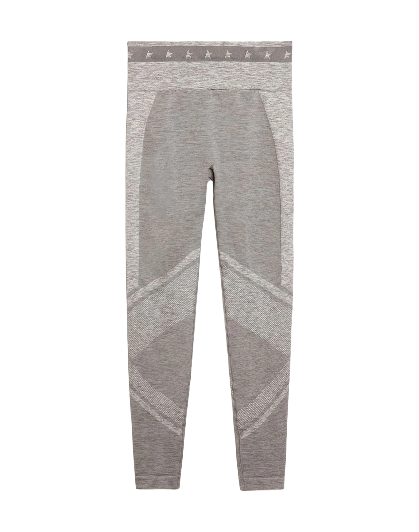 Women | Gray Leggings With Mixed Stitching | Melange Grey - Image 8