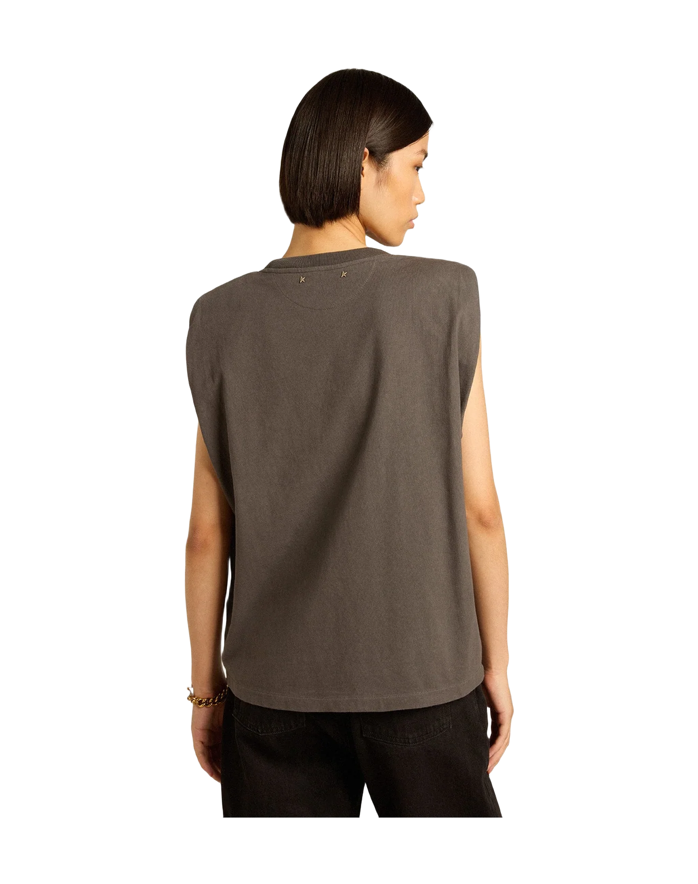 Women | Gray Sleeveless T Shirt | Anthracite - Image 9
