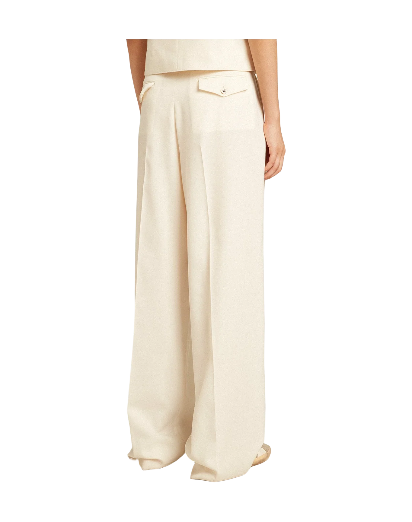 Women | Joggers In Aged White Wool Blend | Arctic Wolf - Image 6